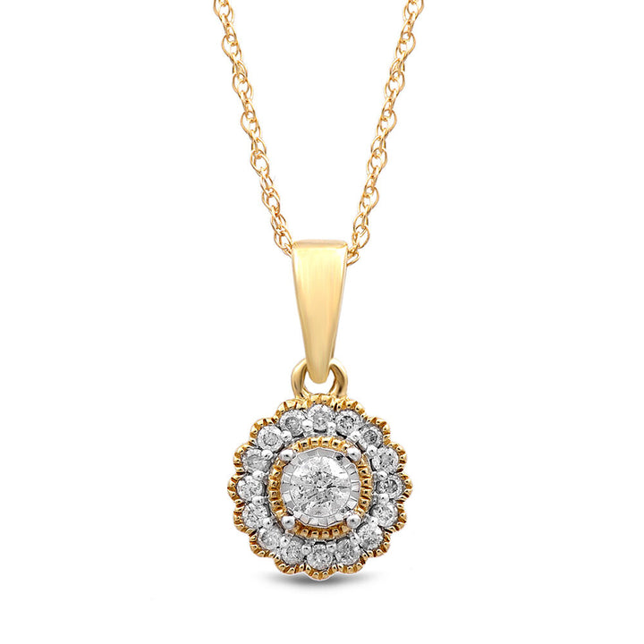 1/7 ct. tw. Diamond Pendant in 10K Yellow Gold