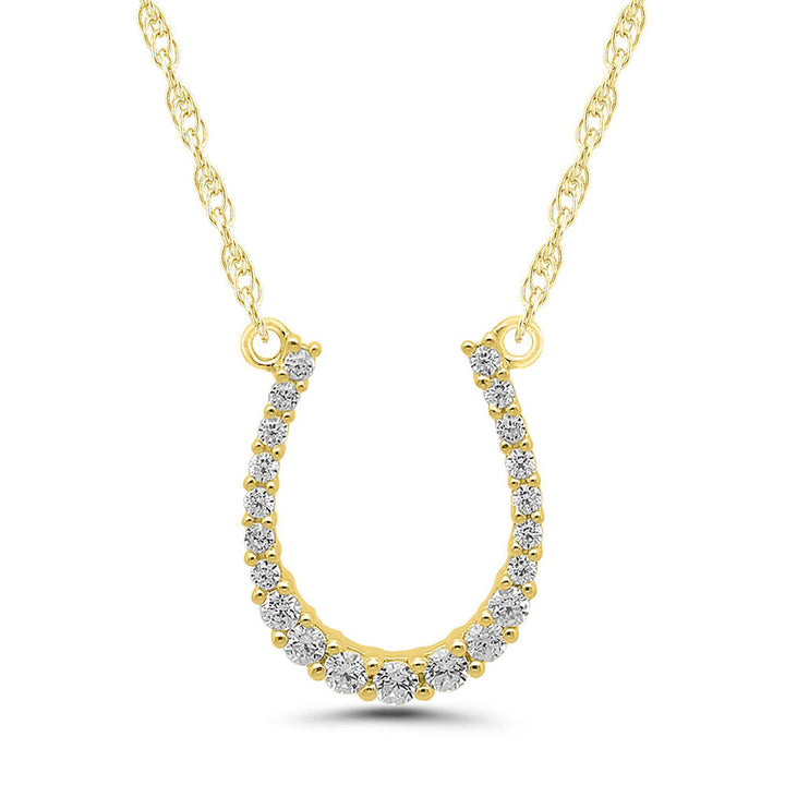 1/10 ct. tw. Diamond Horseshoe Necklace in 10K Yellow Gold