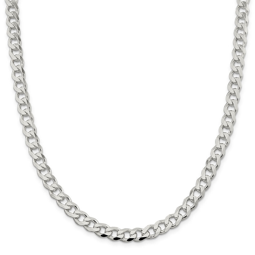 Curb Chain Necklace in Sterling Silver, 26"