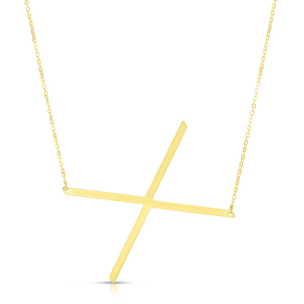 "X" Initial Necklace in 14K Yellow Gold