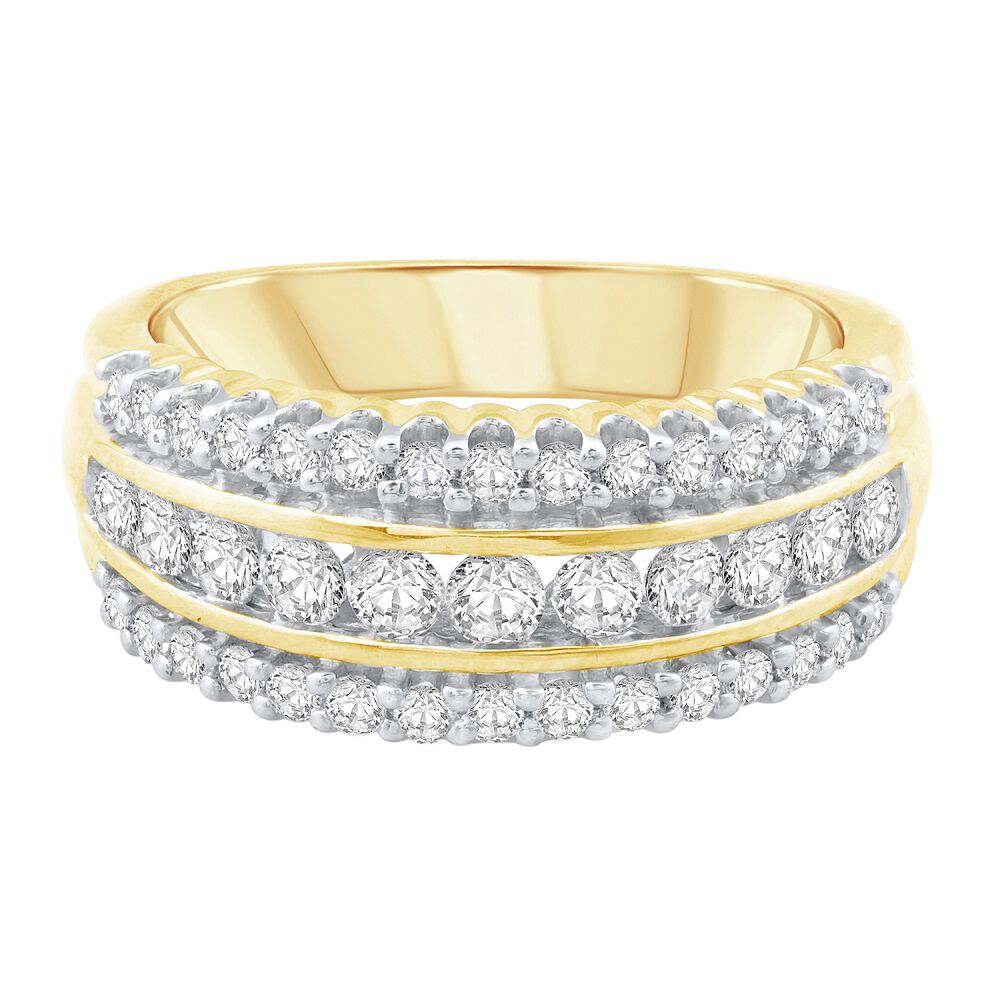 1 ct. tw. Diamond Multi-Row Ring in 10K Yellow Gold