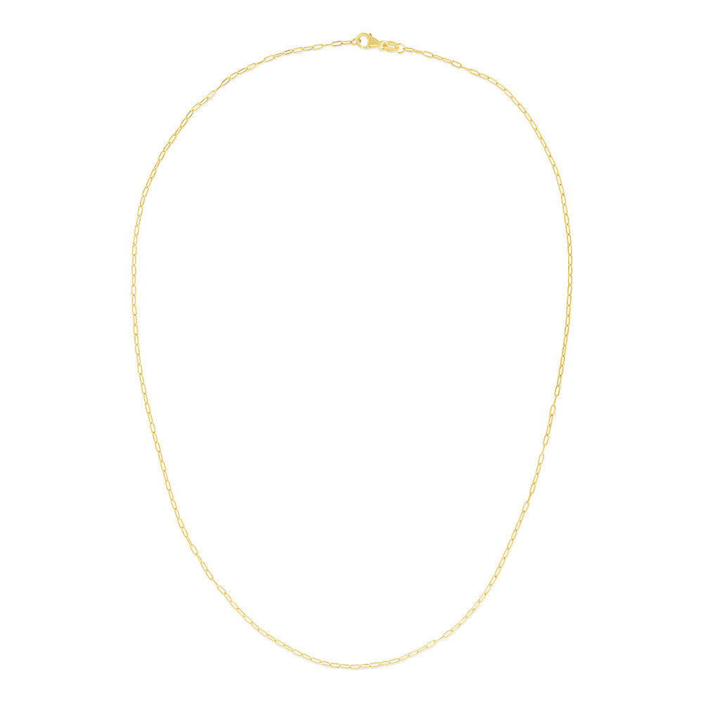 Paperclip Chain Necklace in 14K Yellow Gold, 1.4mm, 18”