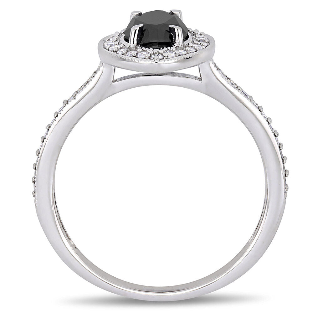 1 1/4 ct. tw. Black & White Diamond Ring in 10K White Gold