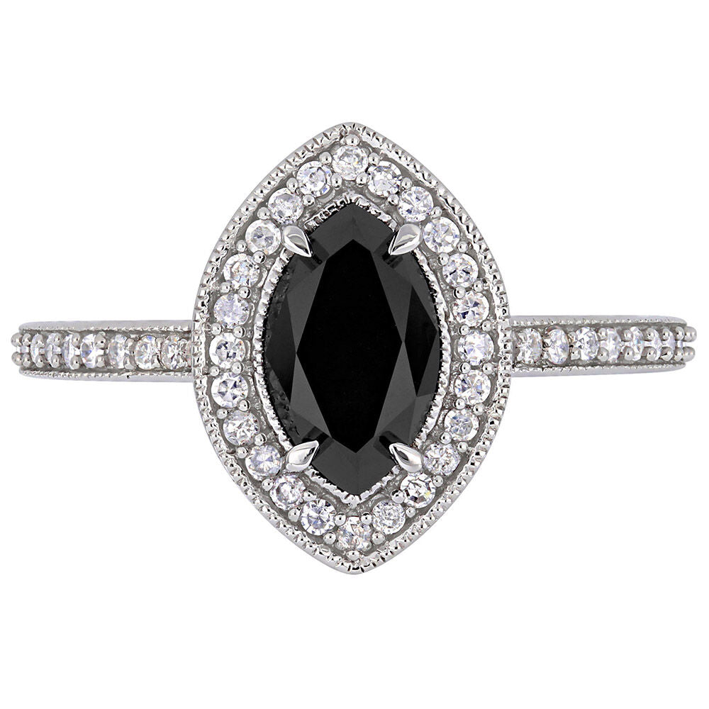 1 1/4 ct. tw. Black & White Diamond Ring in 10K White Gold