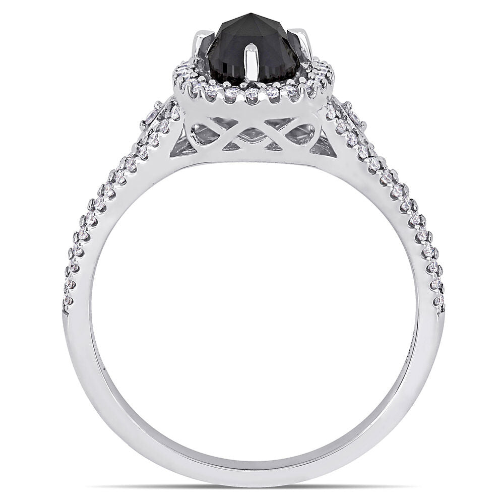 1 1/4 ct. tw. Black & White Diamond Ring in 14K White Gold