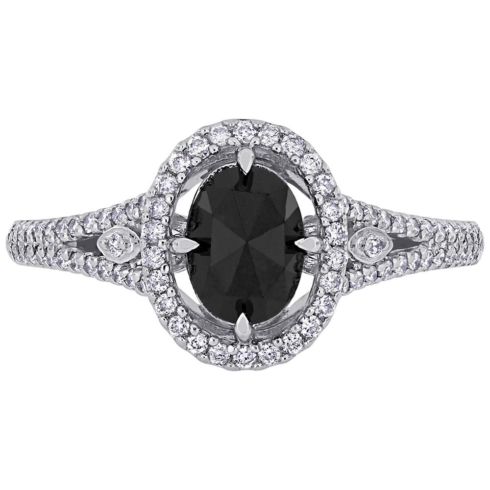 1 1/4 ct. tw. Black & White Diamond Ring in 14K White Gold