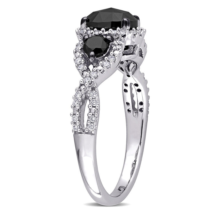 1 1/3 ct. tw. Black & White Diamond Ring in 14K White Gold