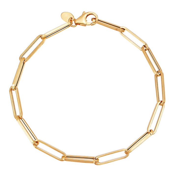 Paperclip Chain Bracelet in 14K Yellow Gold