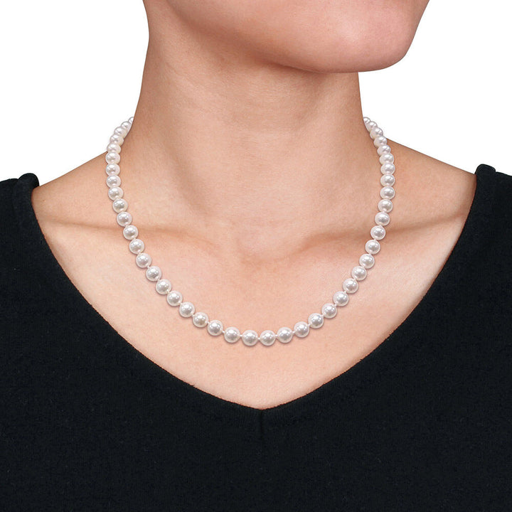 Akoya Pearl Necklace in 14K Yellow Gold, 6mm, 18”