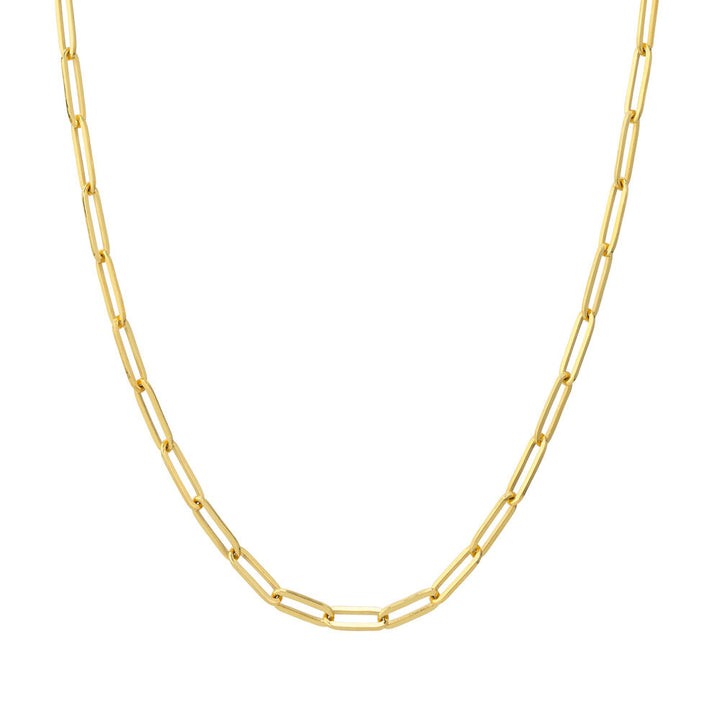 Paperclip Chain Necklace in 14k Yellow Gold, 3.8mm, 18”