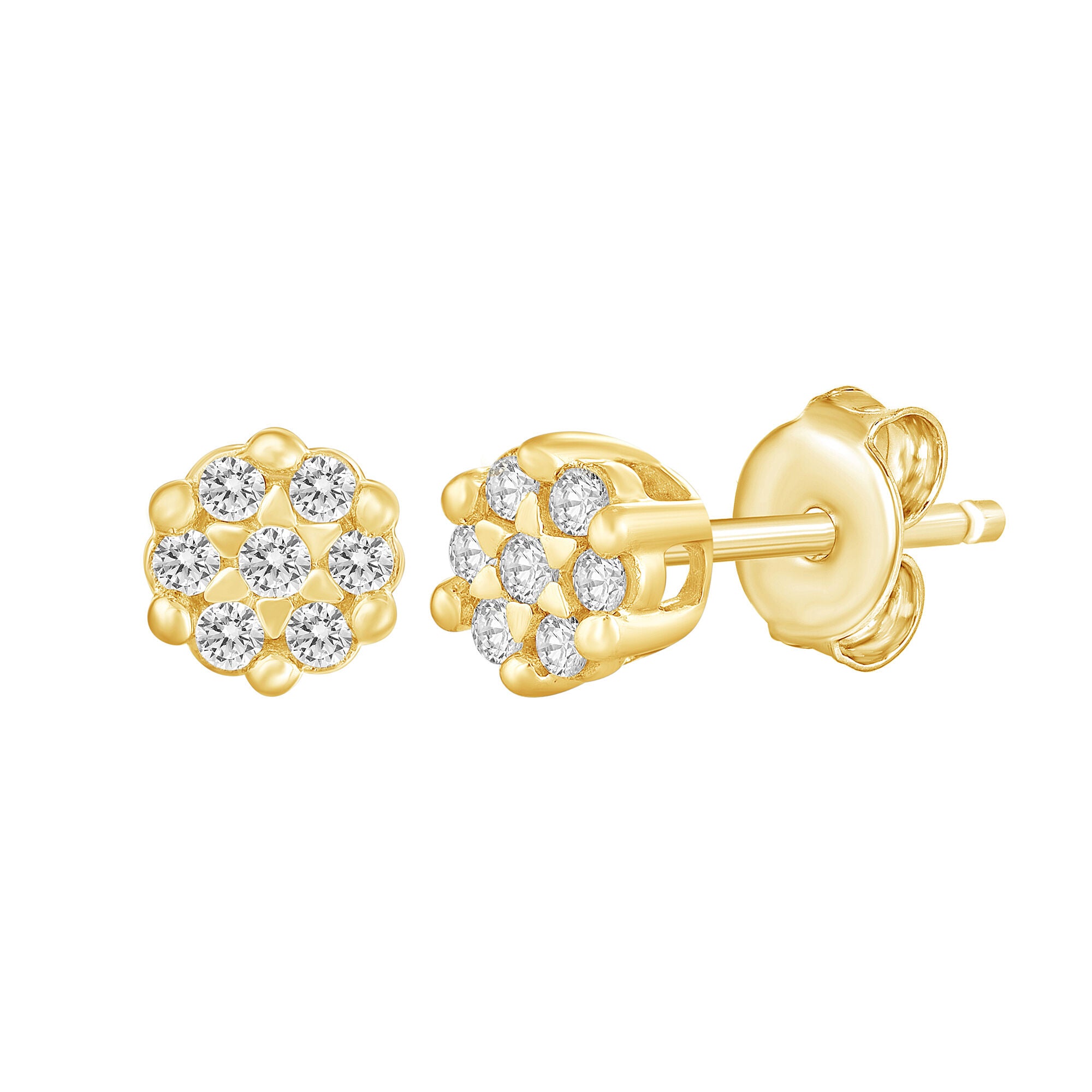 Diamond Accent Earrings in 10K Yellow Gold