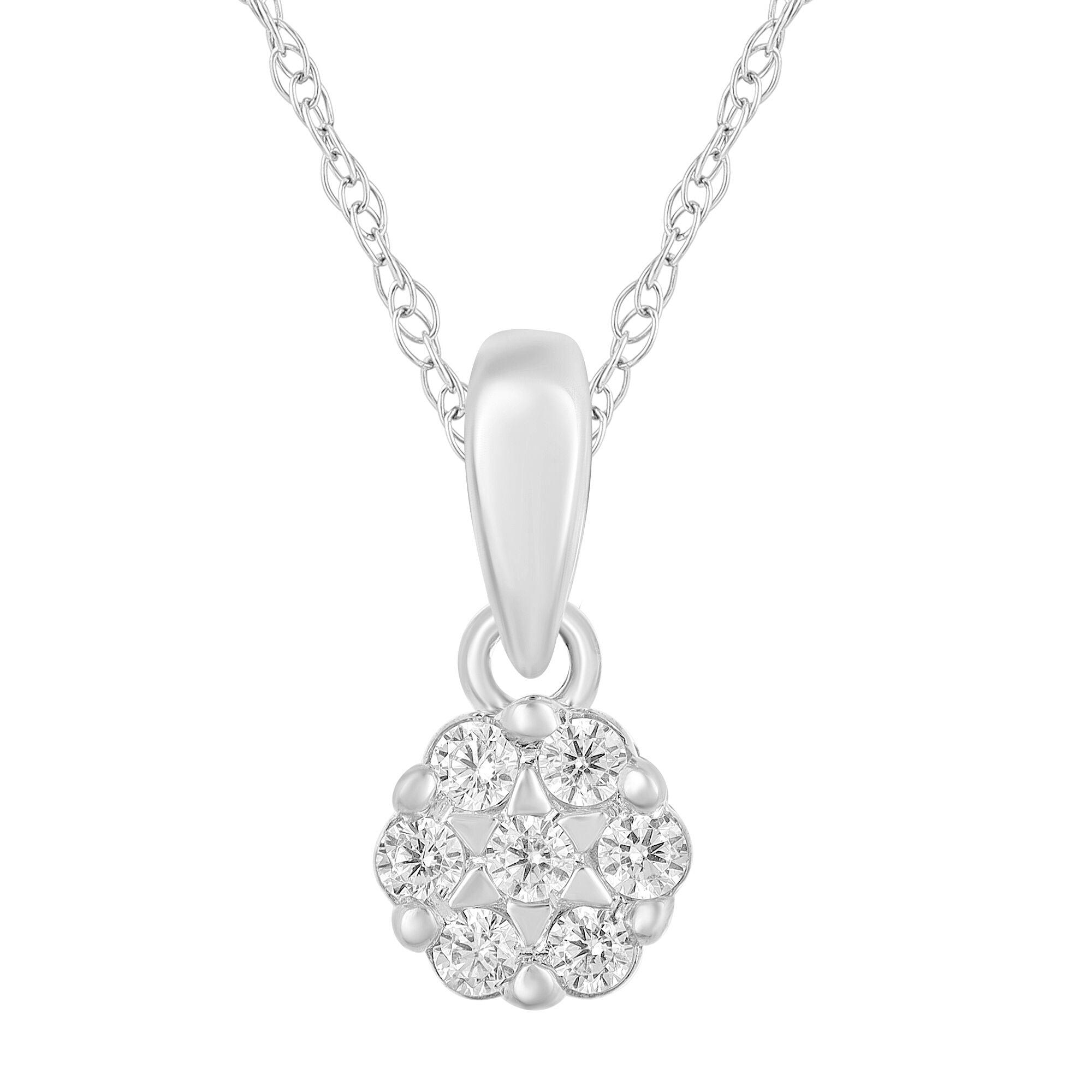 Diamond Accent Pendant in 10K White Gold