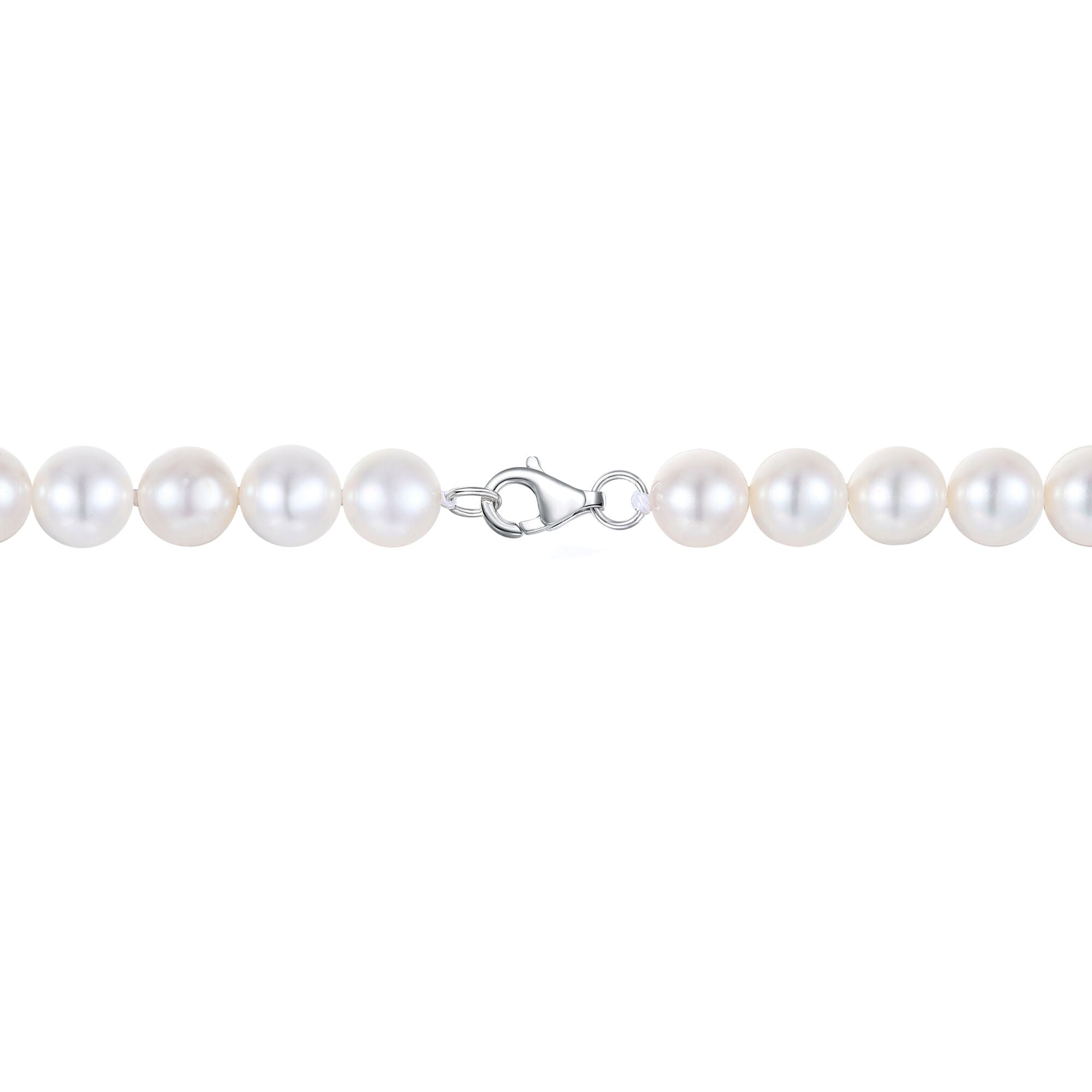 White Freshwater Cultured Pearl Strand Necklace in Sterling Silver, 8mm, 20"