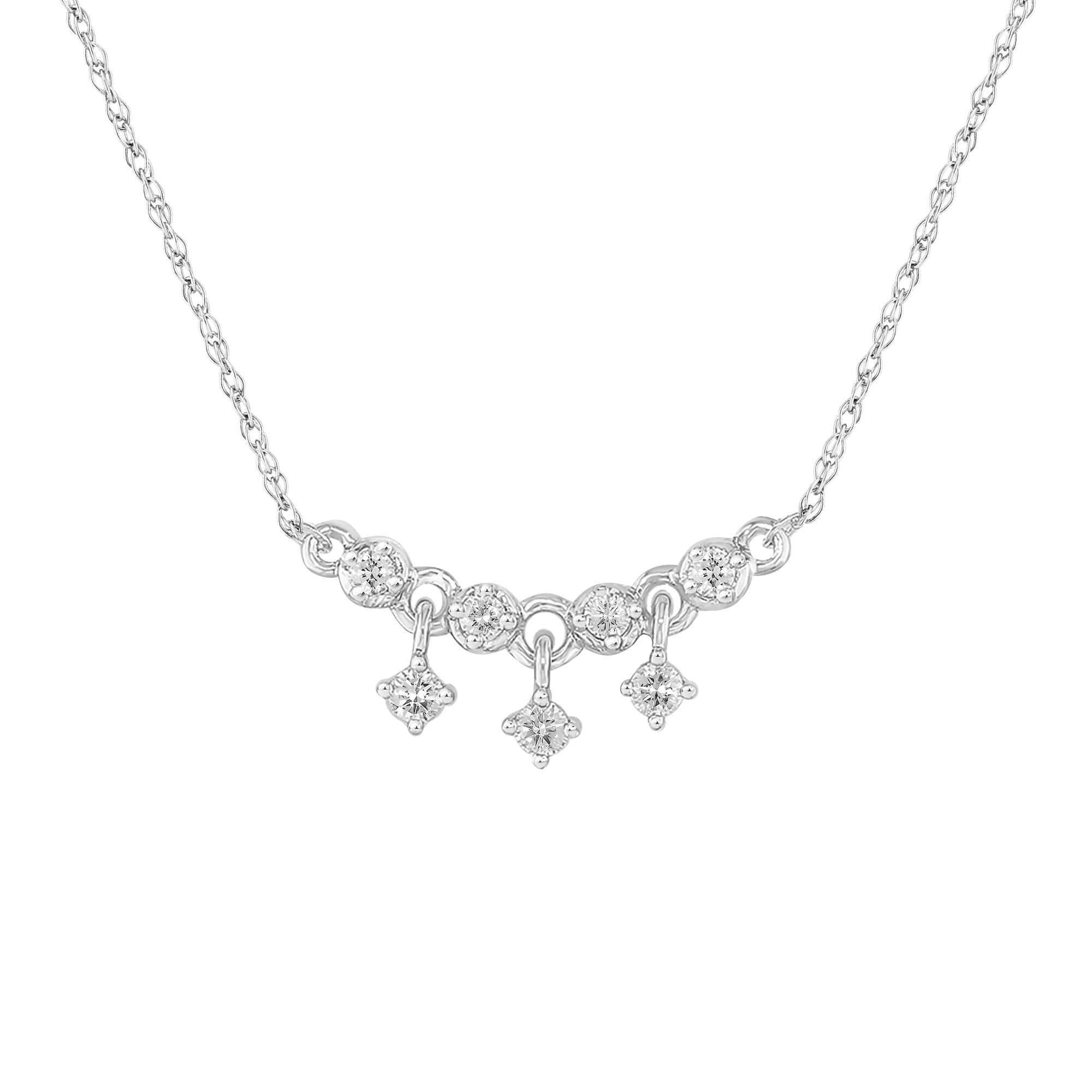 Diamond Necklace in 10K White Gold (1/10 ct. tw.)