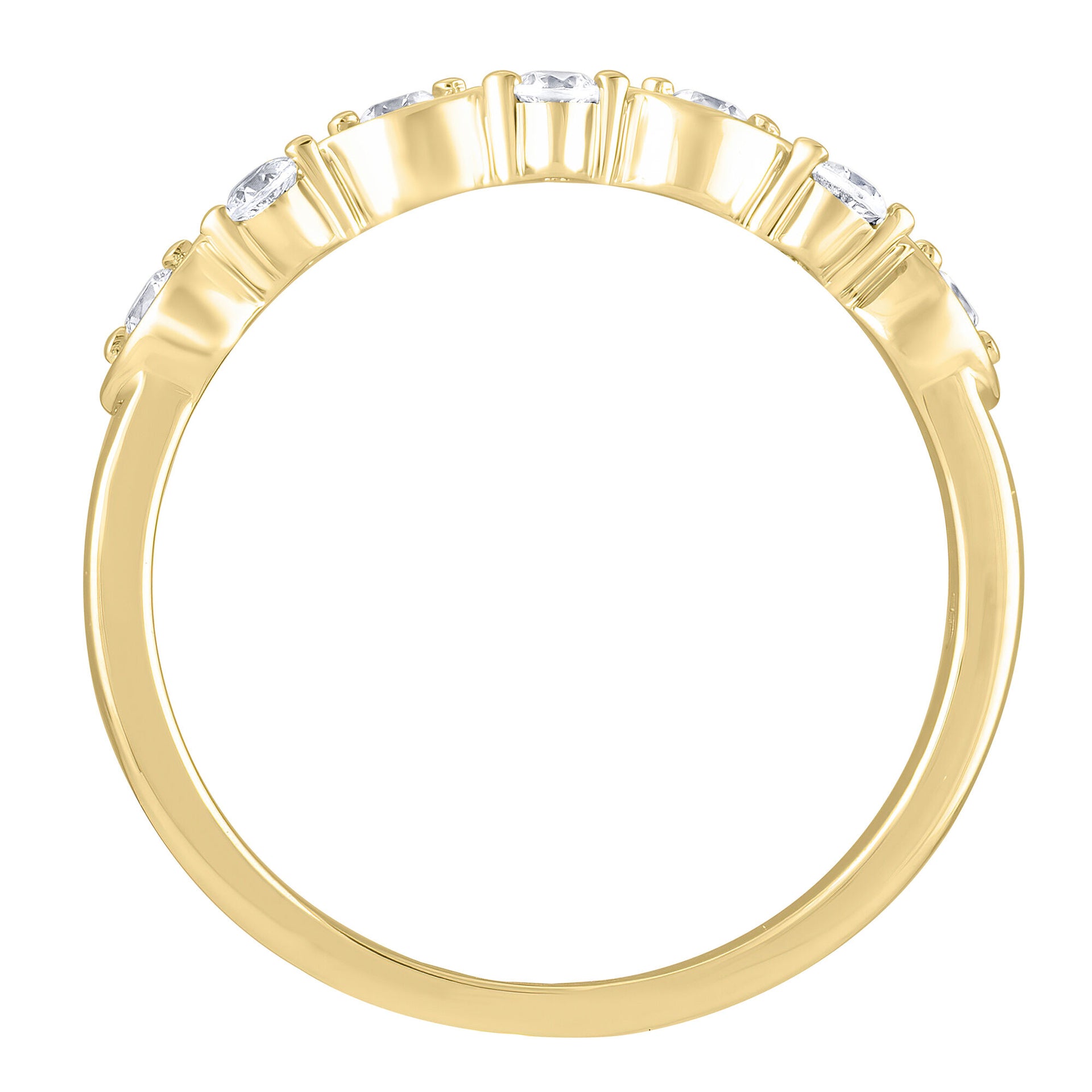 Wavy Diamond Band in 10K Yellow Gold (1/5 ct. tw.)