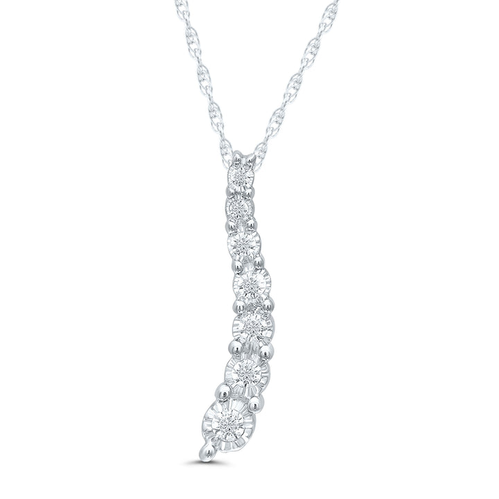 Diamond Journey Pendant in 10K White Gold (1/10 ct.tw.)