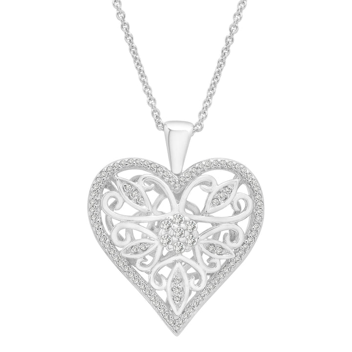 Diamond Heart Pendant in Sterling Silver (1/4 ct. tw.)