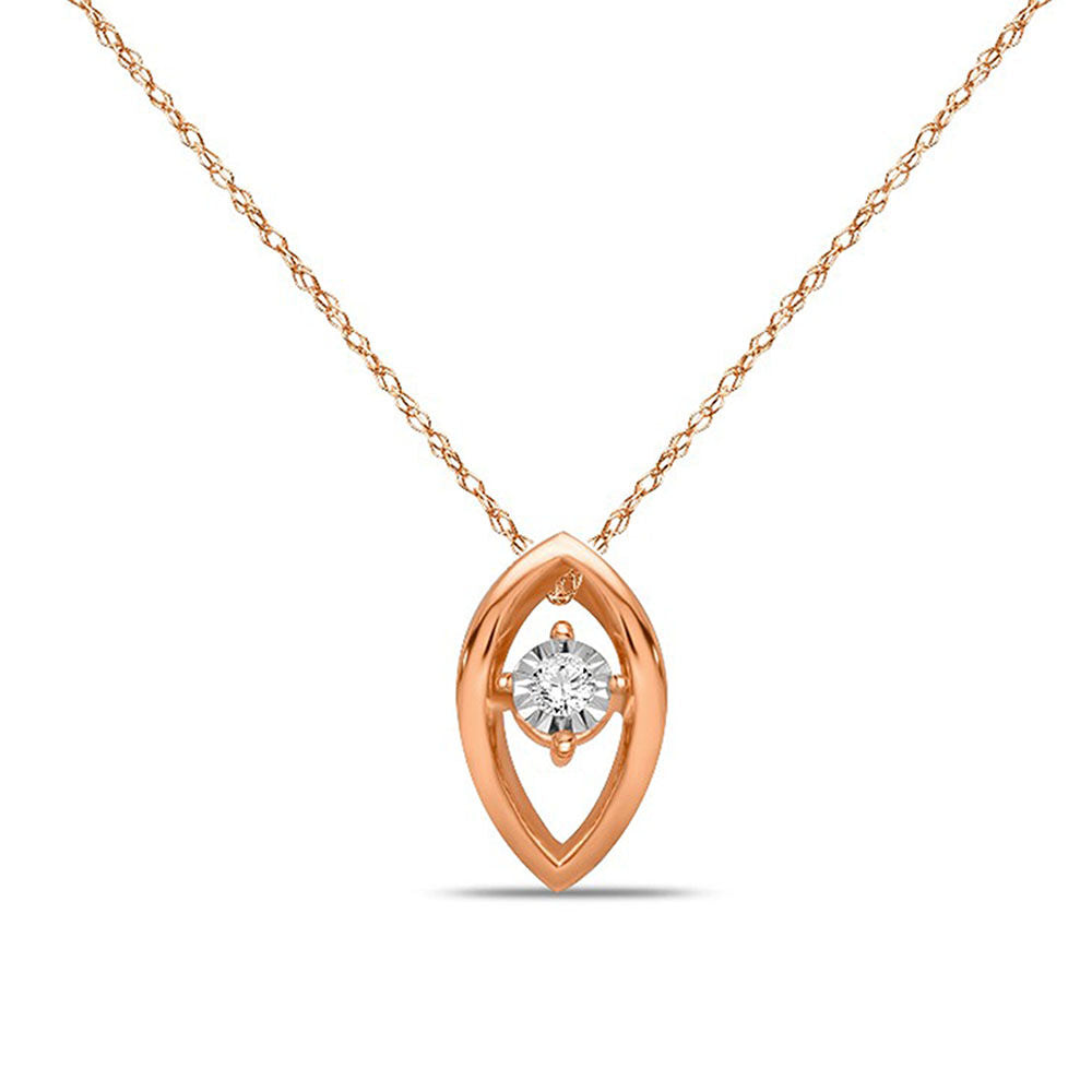 Diamond Accent Solitaire Illusion Pendant in 10K White and Rose Gold