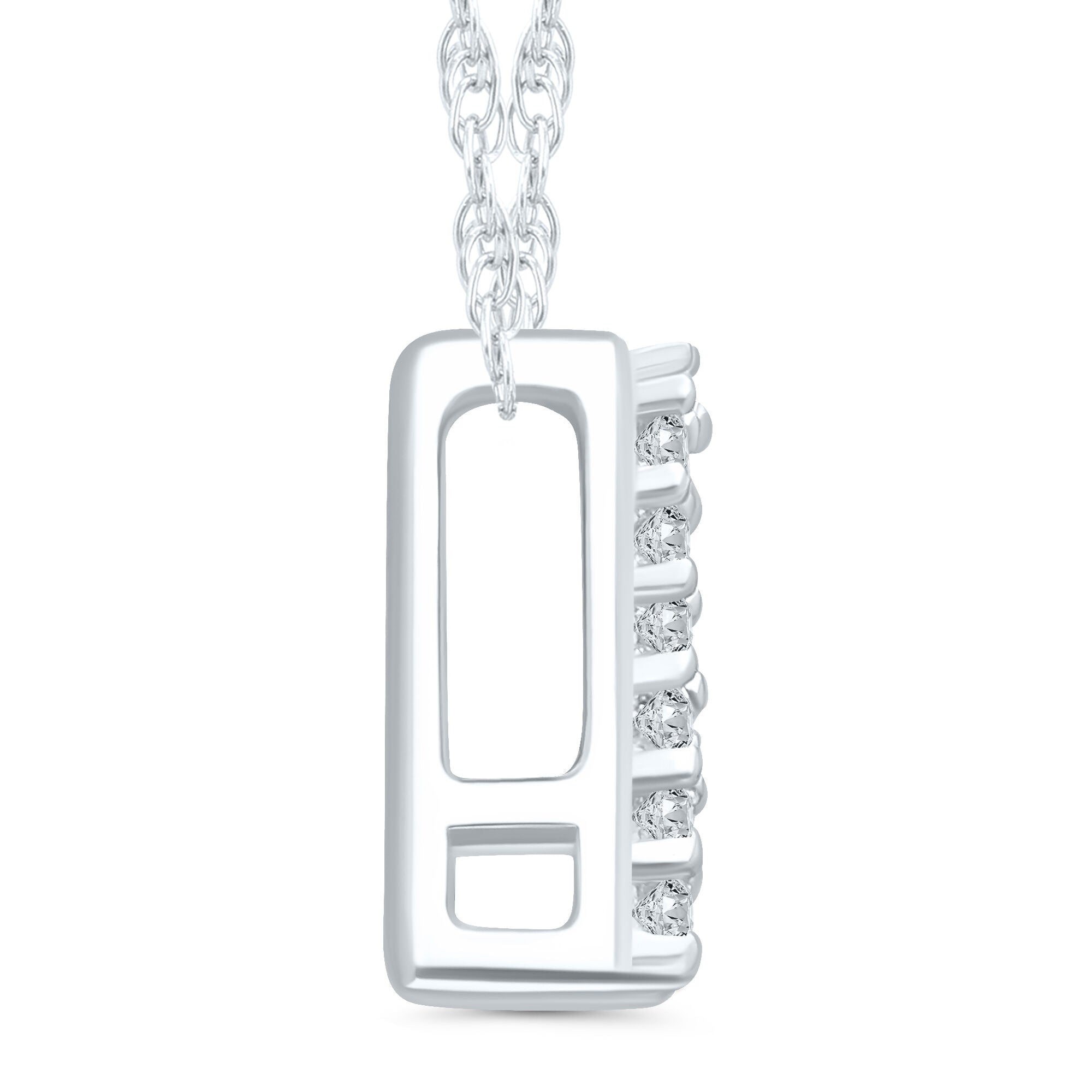 Diamond Accent Initial A Pendant in 10K White Gold