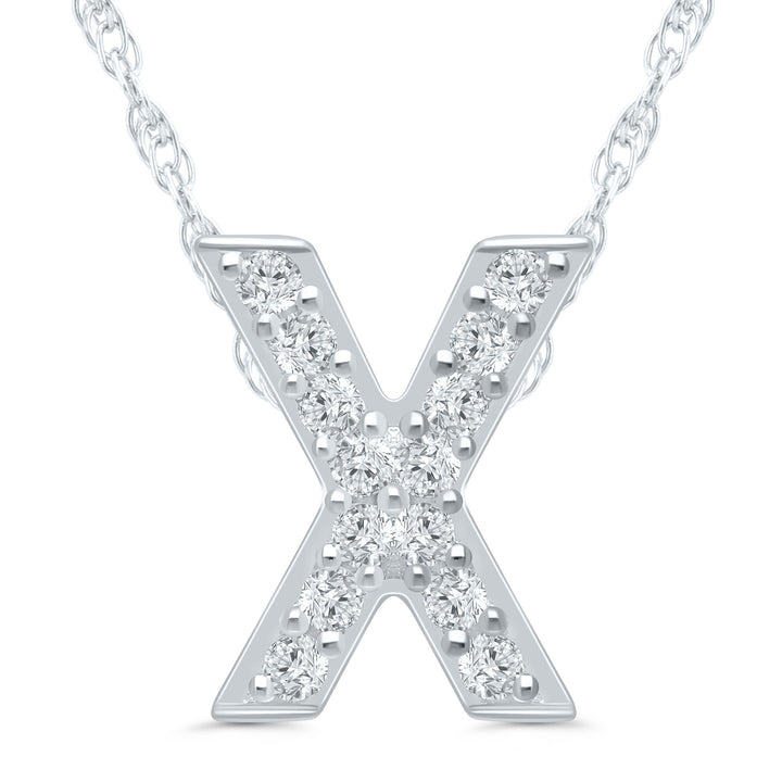 Diamond Accent Initial X Pendant in 10K White Gold