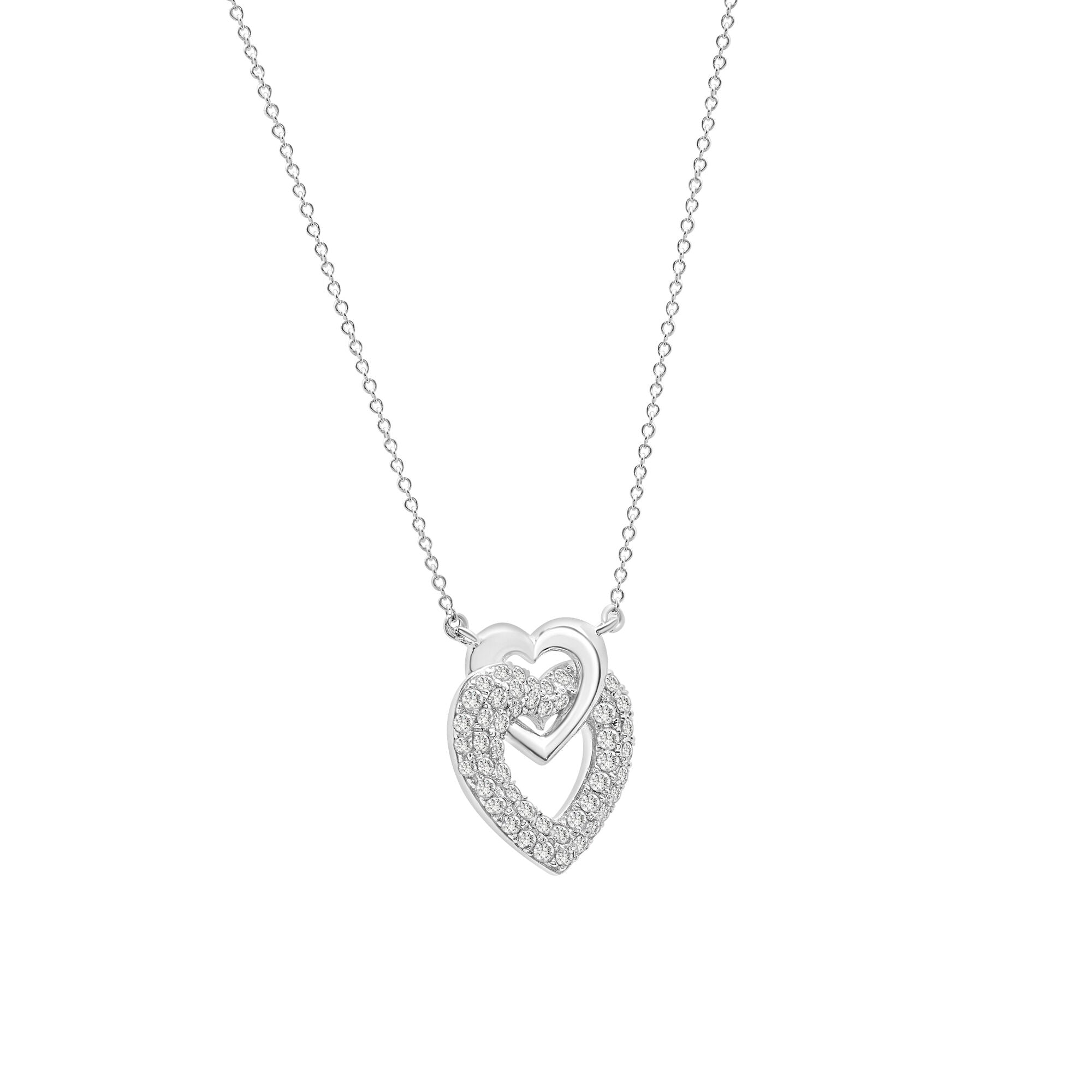 Diamond Heart Pendant in Sterling Silver (1/2 ct. tw.)