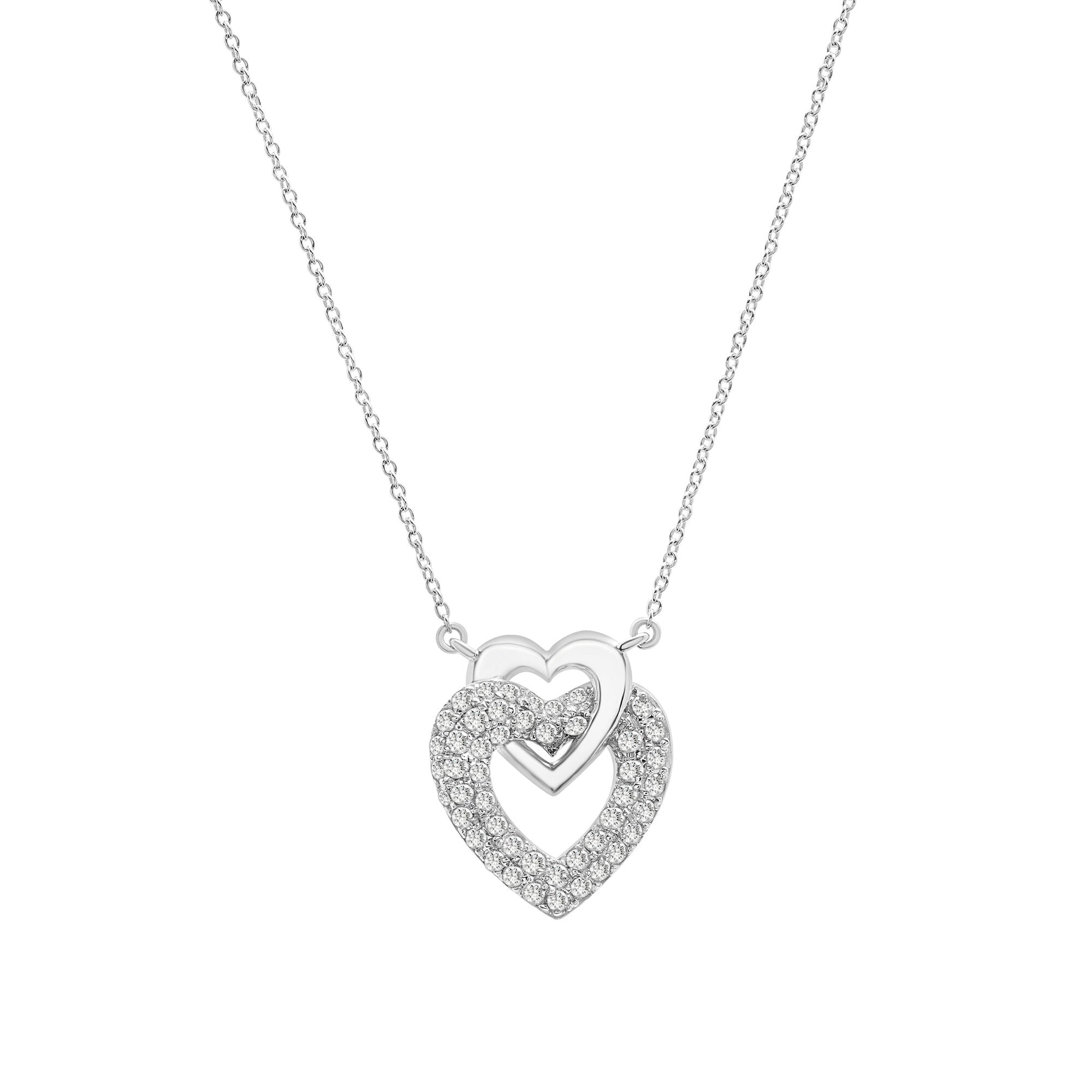 Diamond Heart Pendant in Sterling Silver (1/2 ct. tw.)