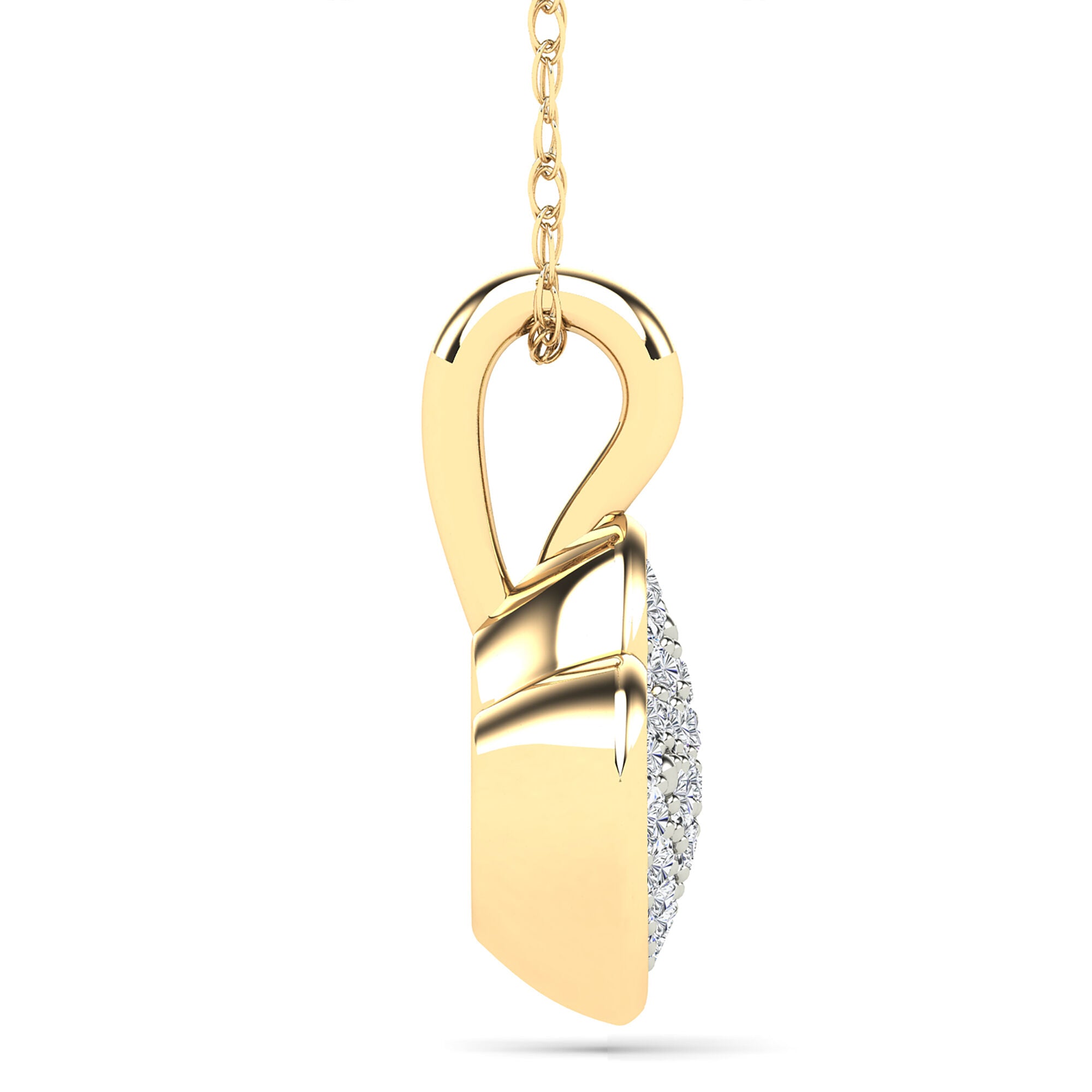 Diamond Accent Heart Pendant in 14K Yellow Gold