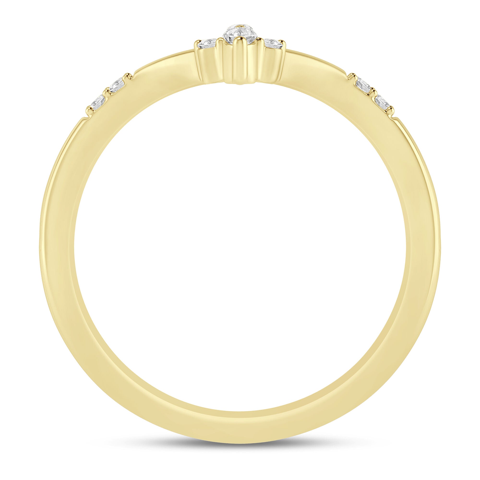 Diamond Chevron Band in 14K Yellow Gold (1/10 ct. tw.)