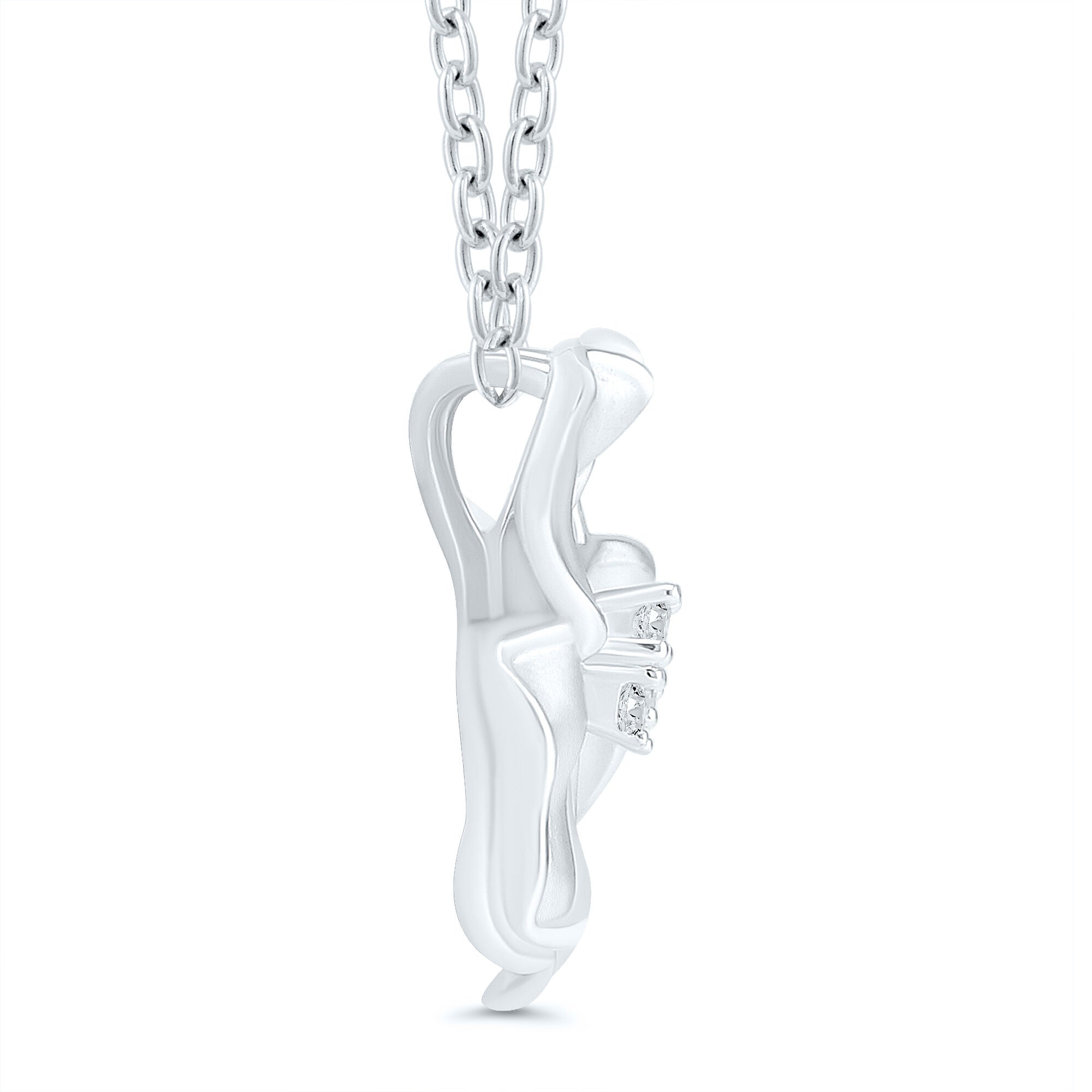 Diamond Accent Flower Pendant in Sterling Silver