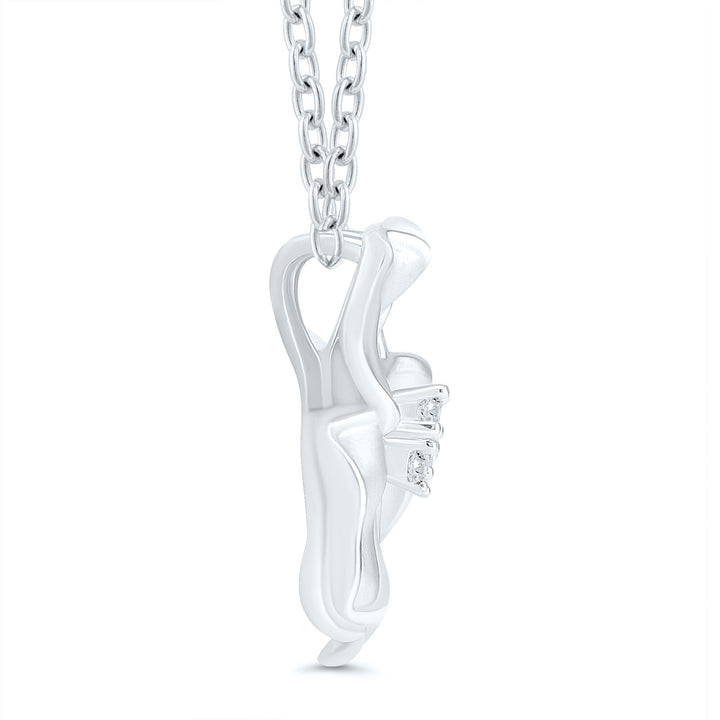 Diamond Accent Flower Pendant in Sterling Silver