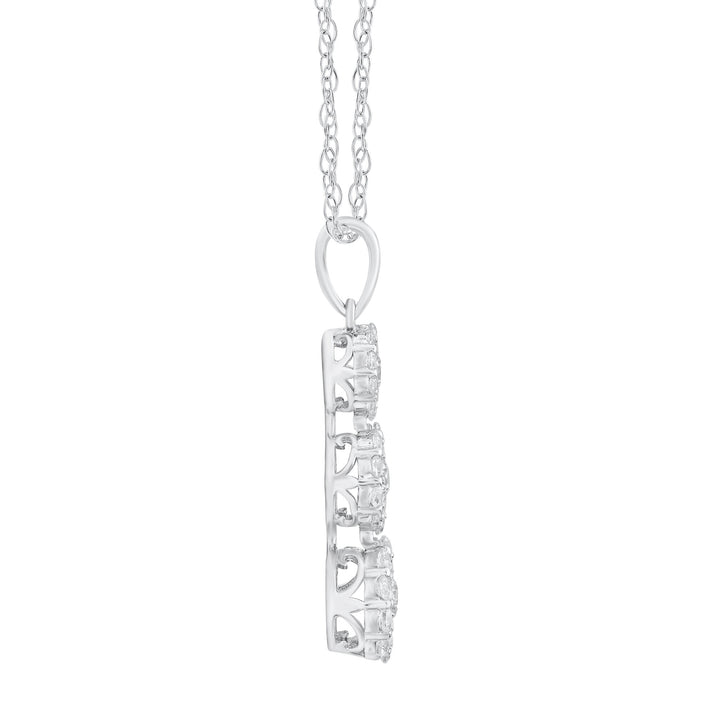 Diamond Three-Stone Pendant in 10K White Gold (1/2 ct. tw.)