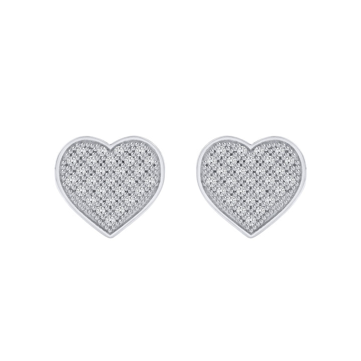 Diamond Heart Earrings in Sterling Silver (1/7 ct. tw.)