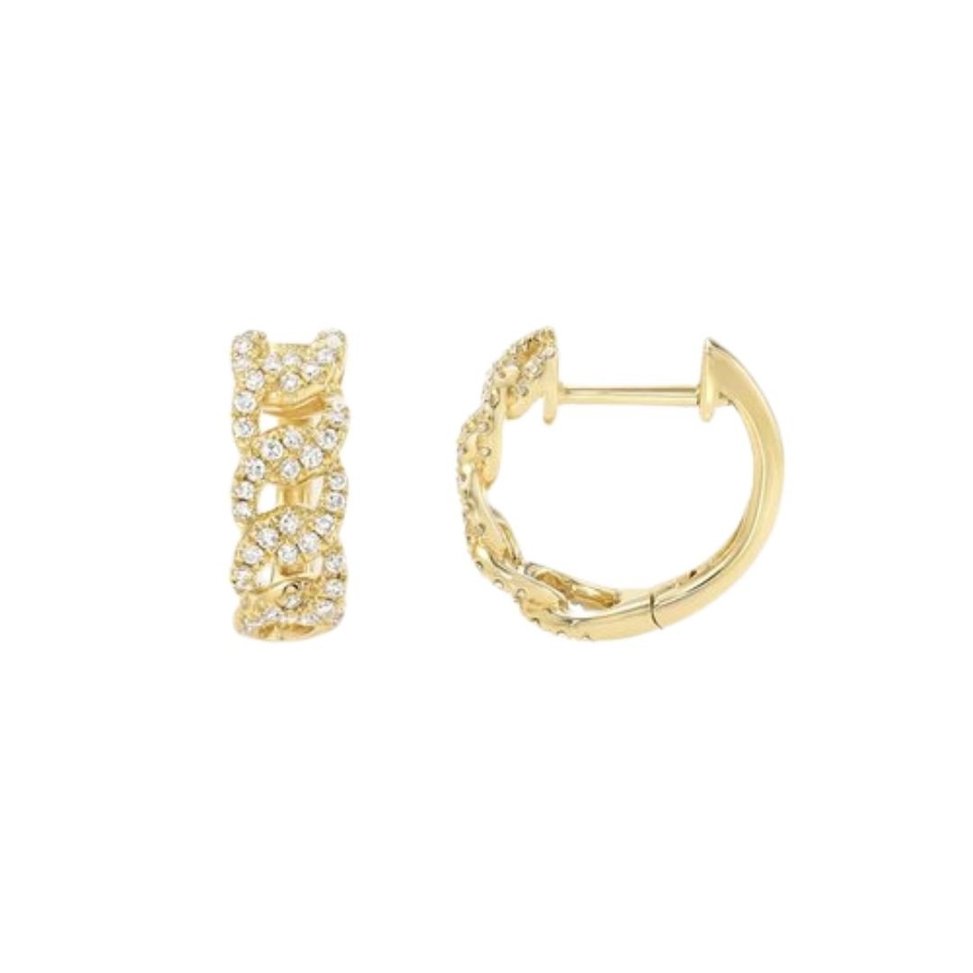 diamond-cuban-link-huggie-earrings