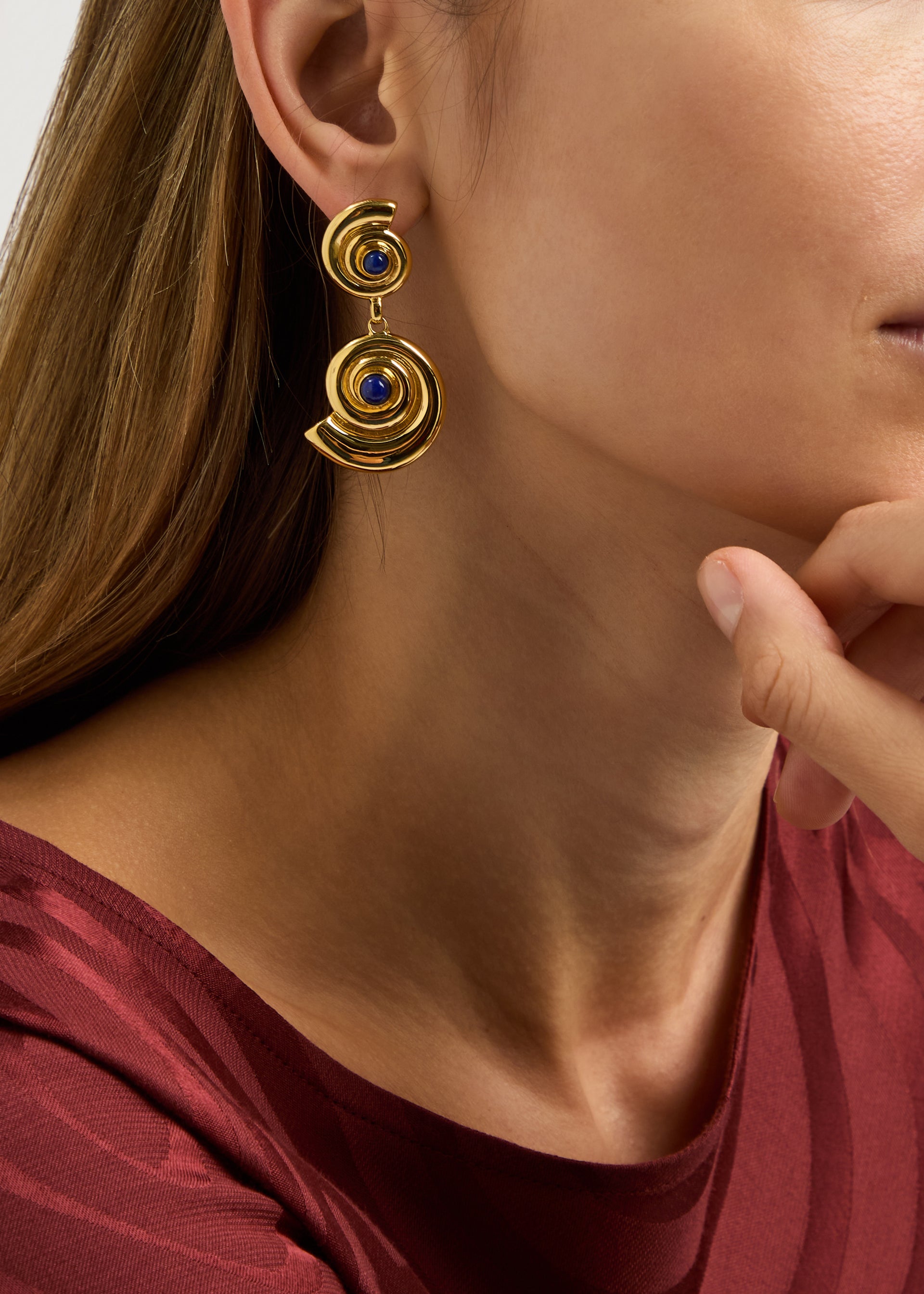 Agathe 18kt gold-plated drop earrings