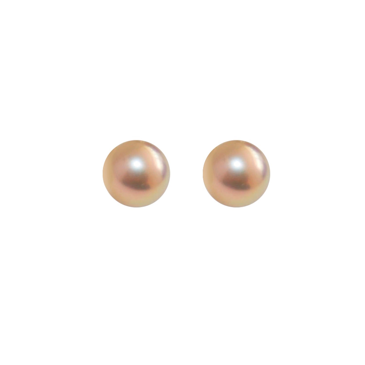 Medium Gold Pearl Stud Earrings 9Ct Gold