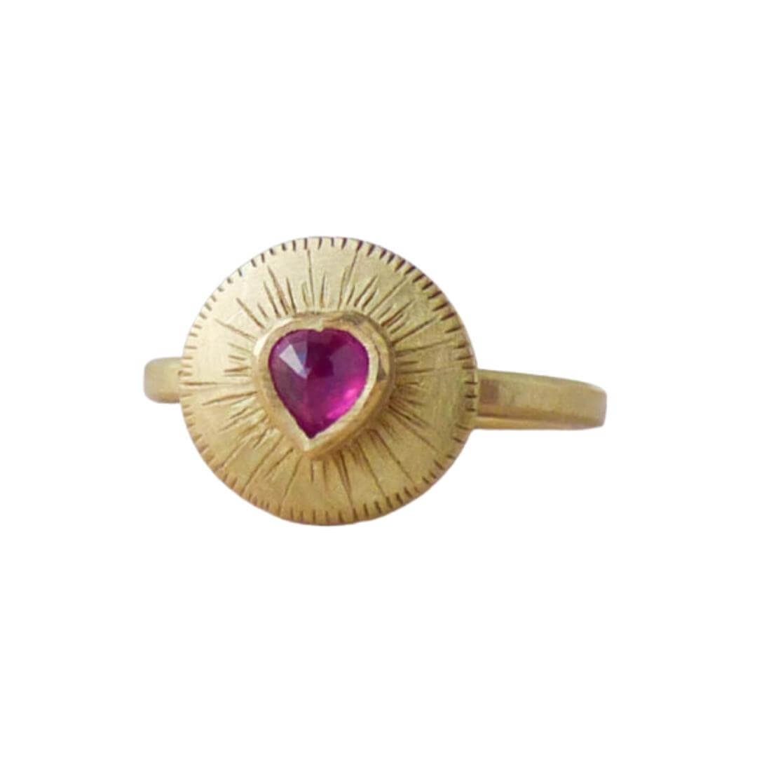 Belle Ruby Heart Ring