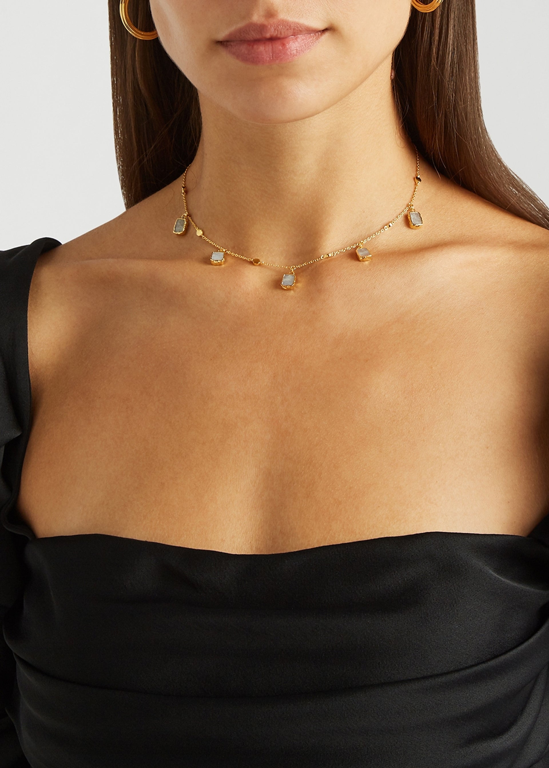 Moonstone Lena 18kt gold vermeil choker