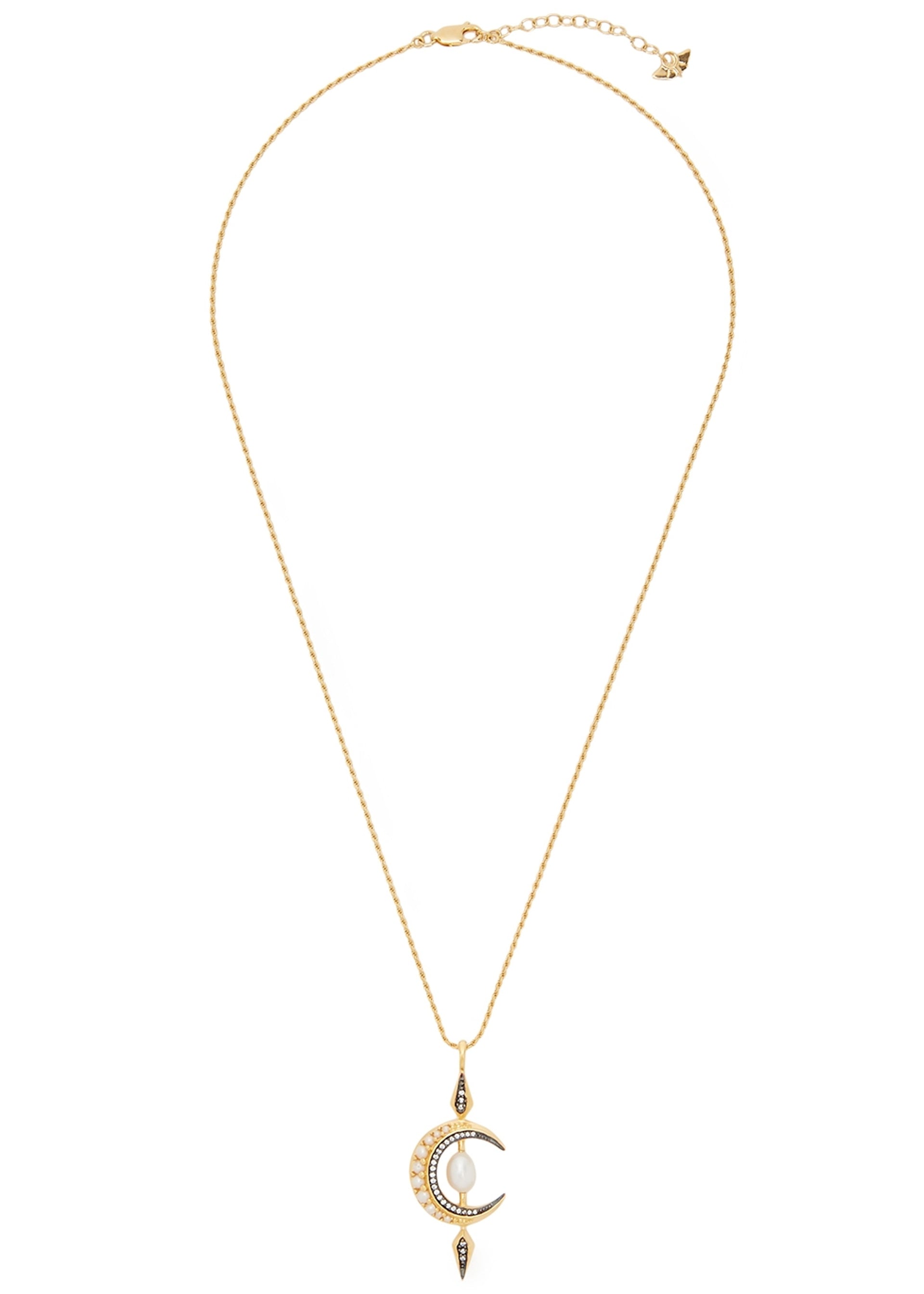 X Harris Reed Crescent Moon 18kt gold vermeil necklace