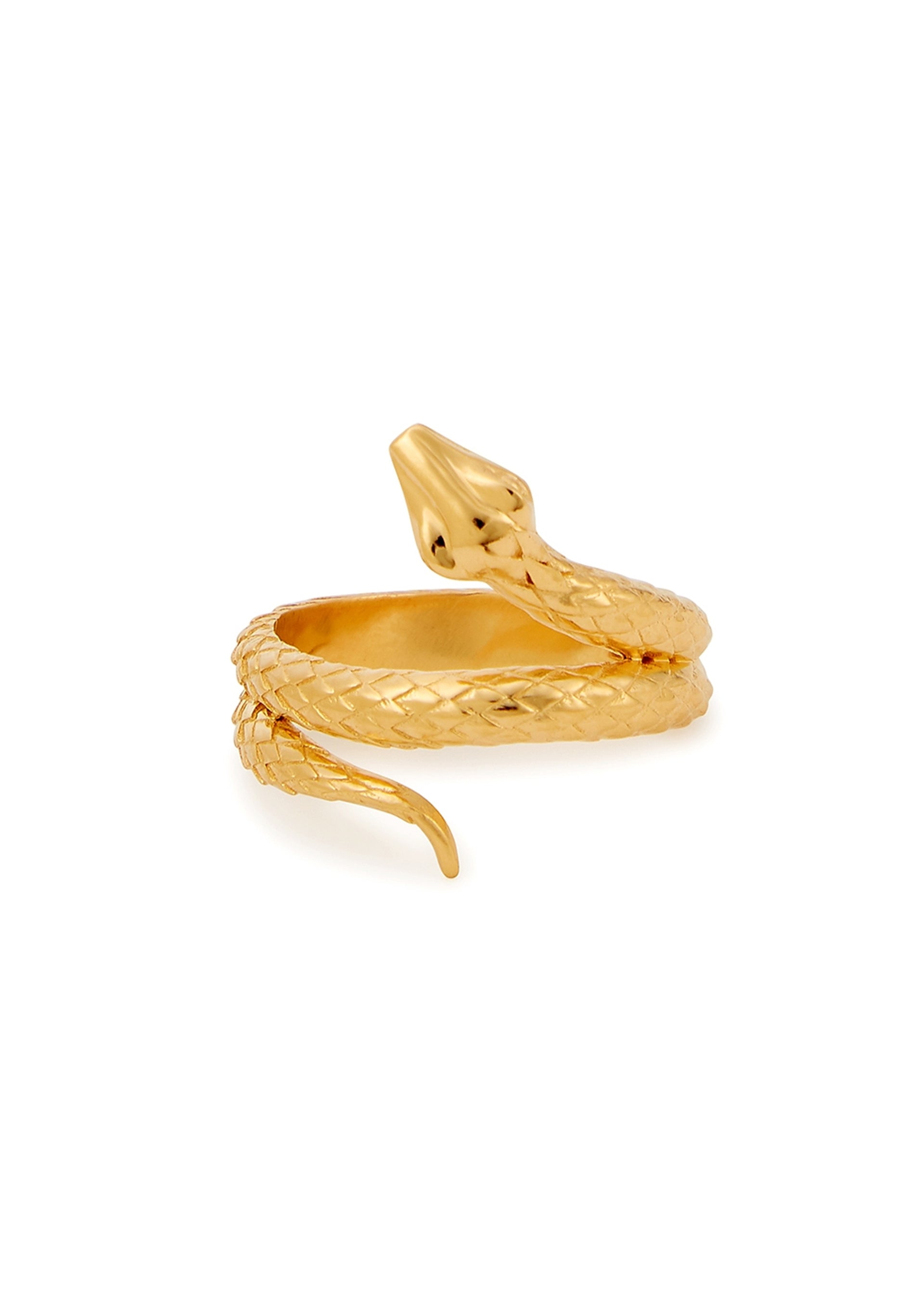 X Harris Reed Coiled Serpent 18kt gold-plated ring