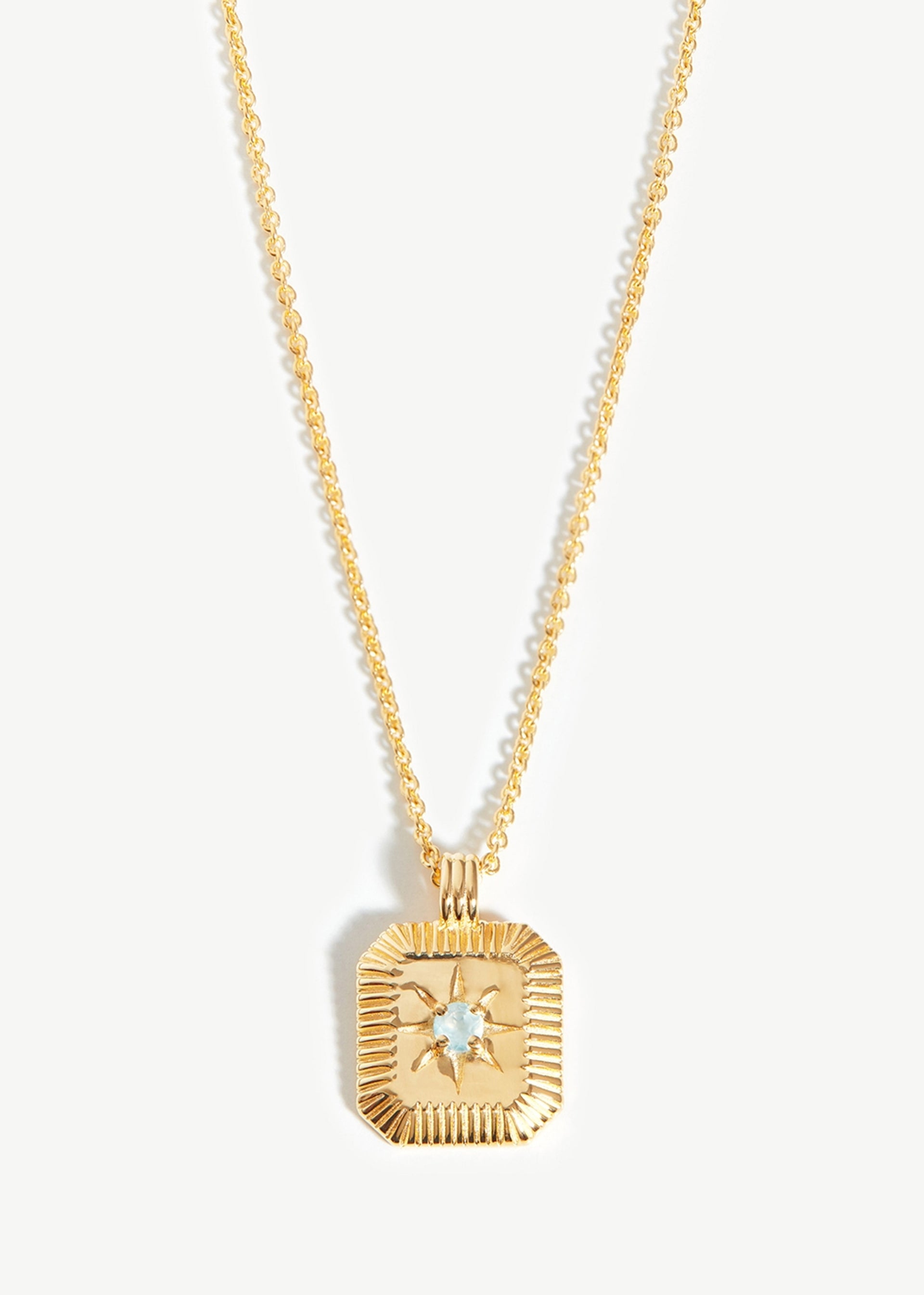 March Birthstone 18kt gold-plated necklace