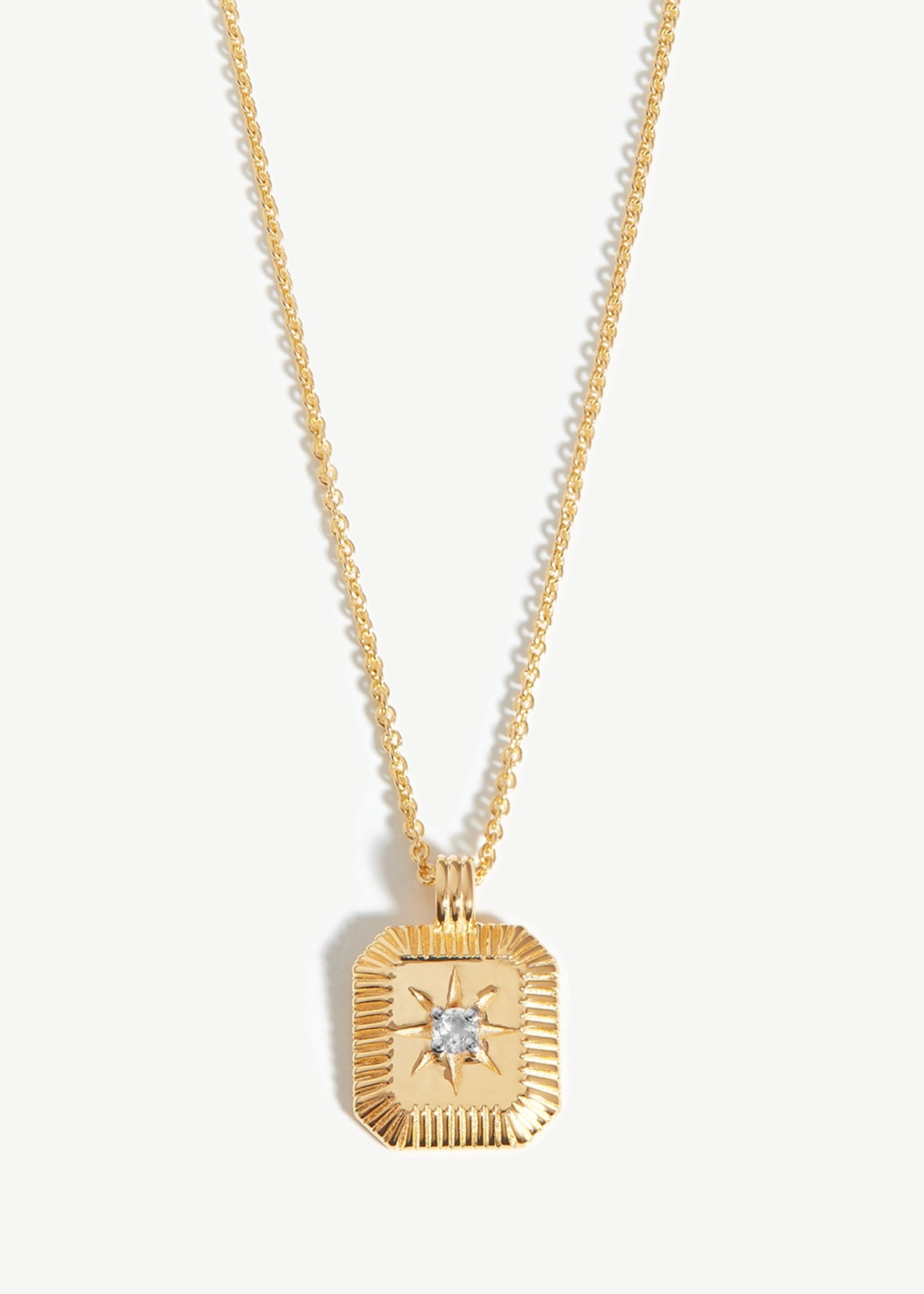 April Birthstone 18kt gold-plated necklace