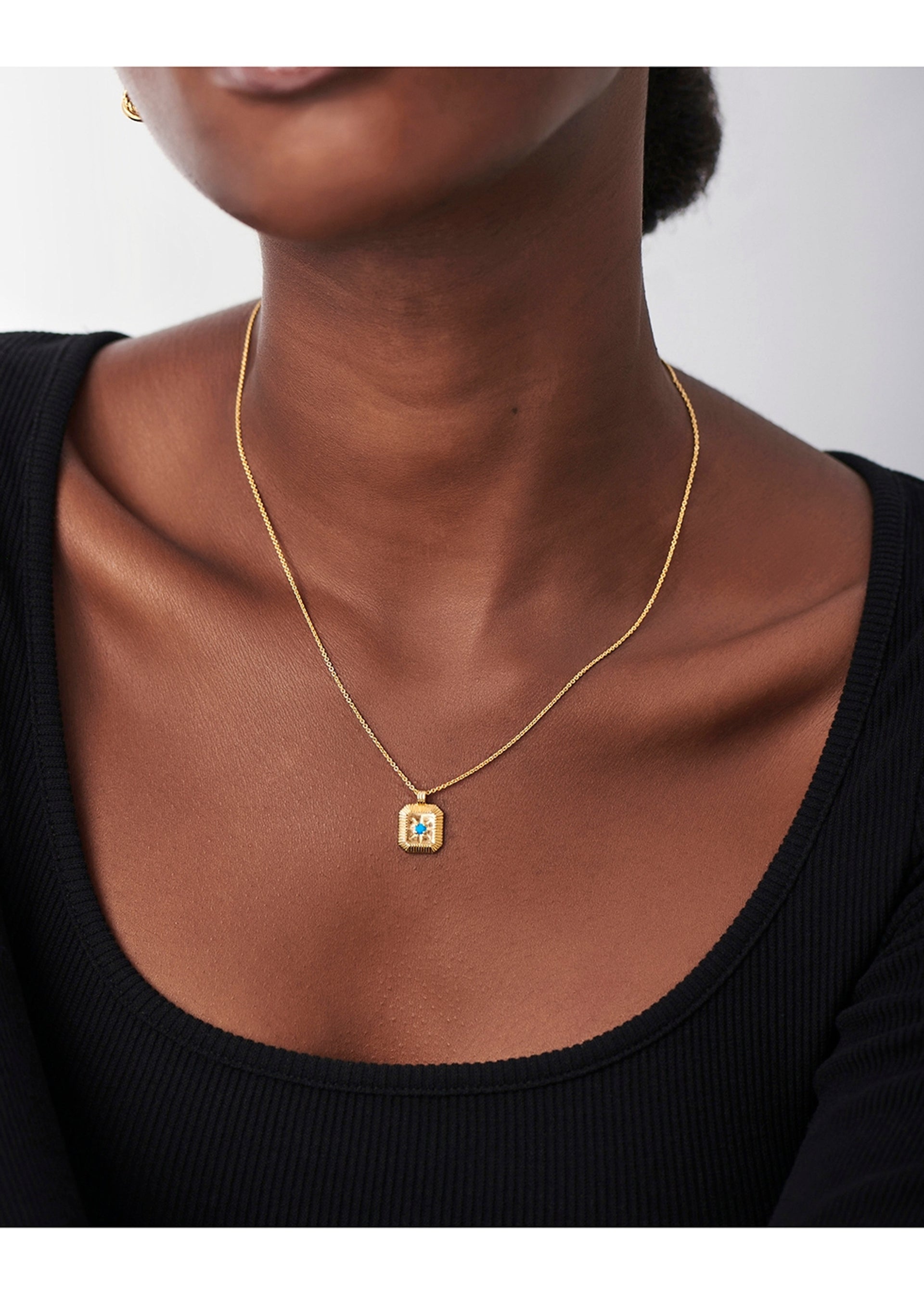 December Birthstone 18kt gold-plated necklace