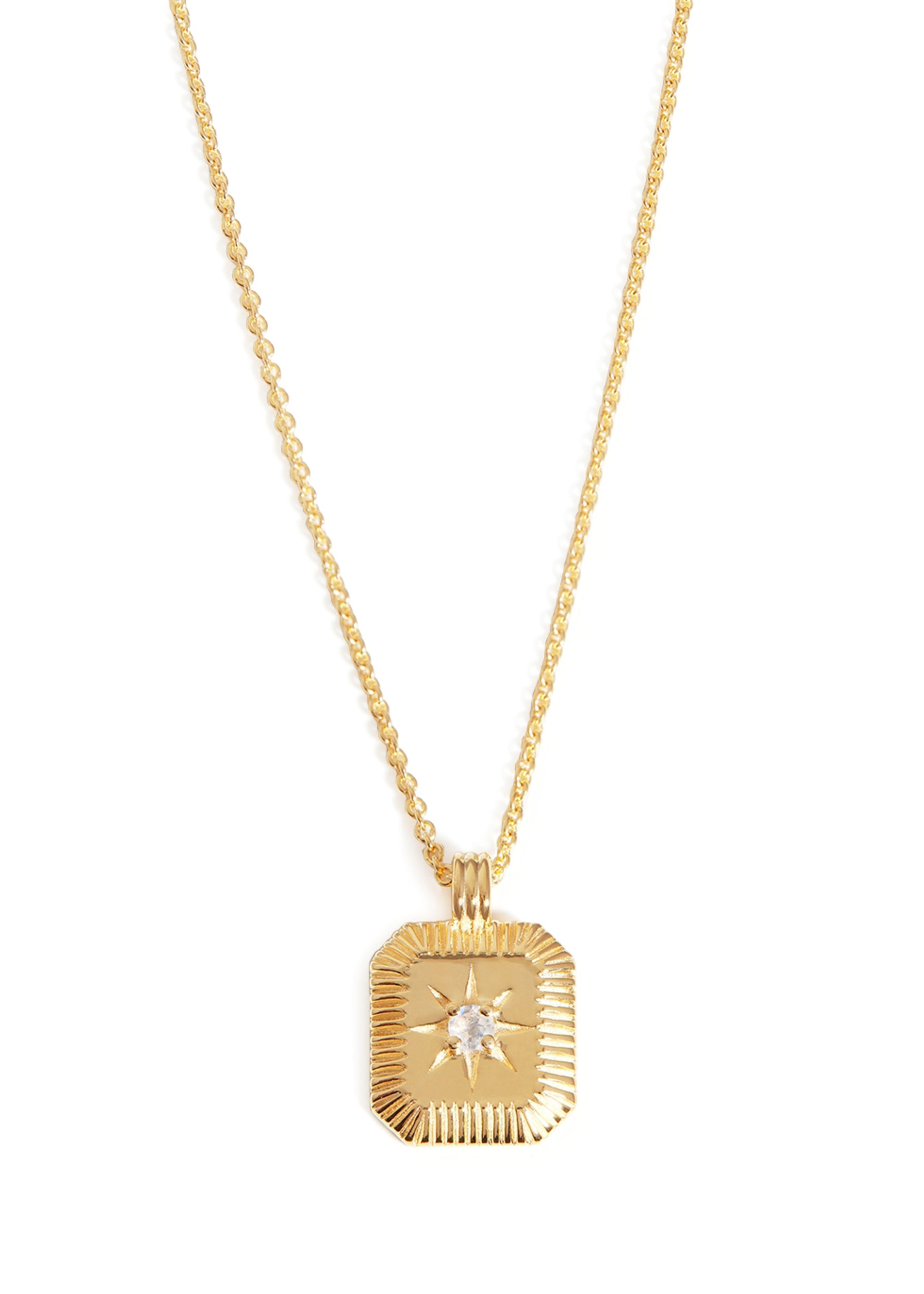 June Birthstone 18kt gold-plated necklace