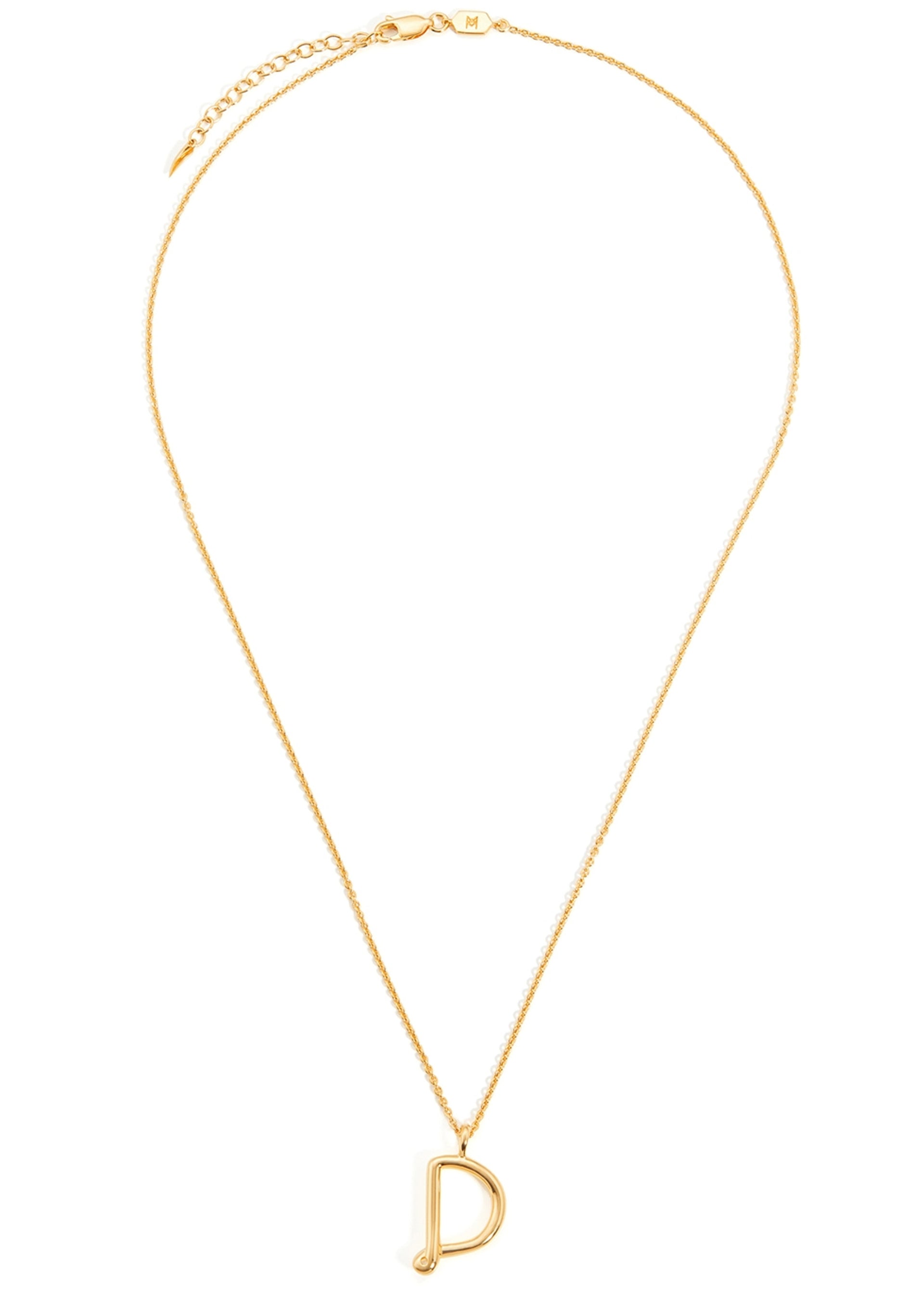 D initial 18kt gold-plated necklace