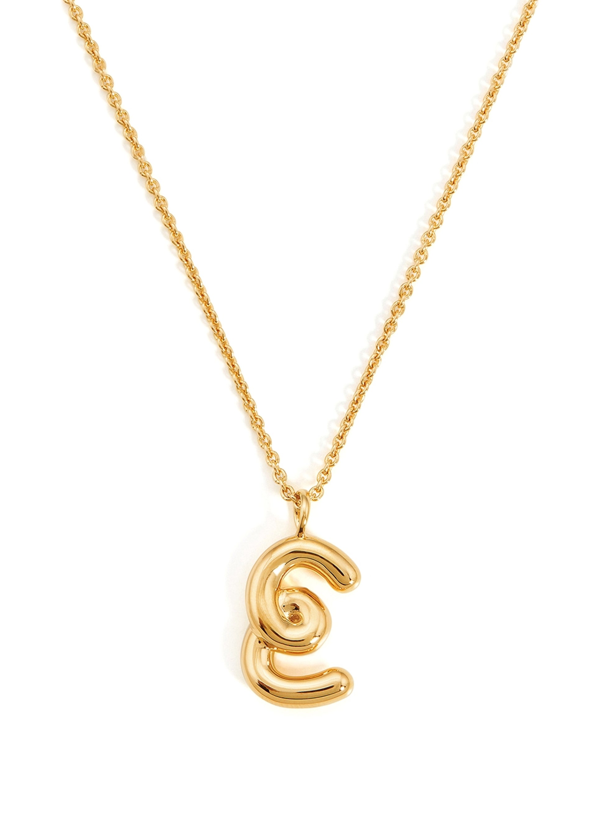 E initial 18kt gold-plated necklace