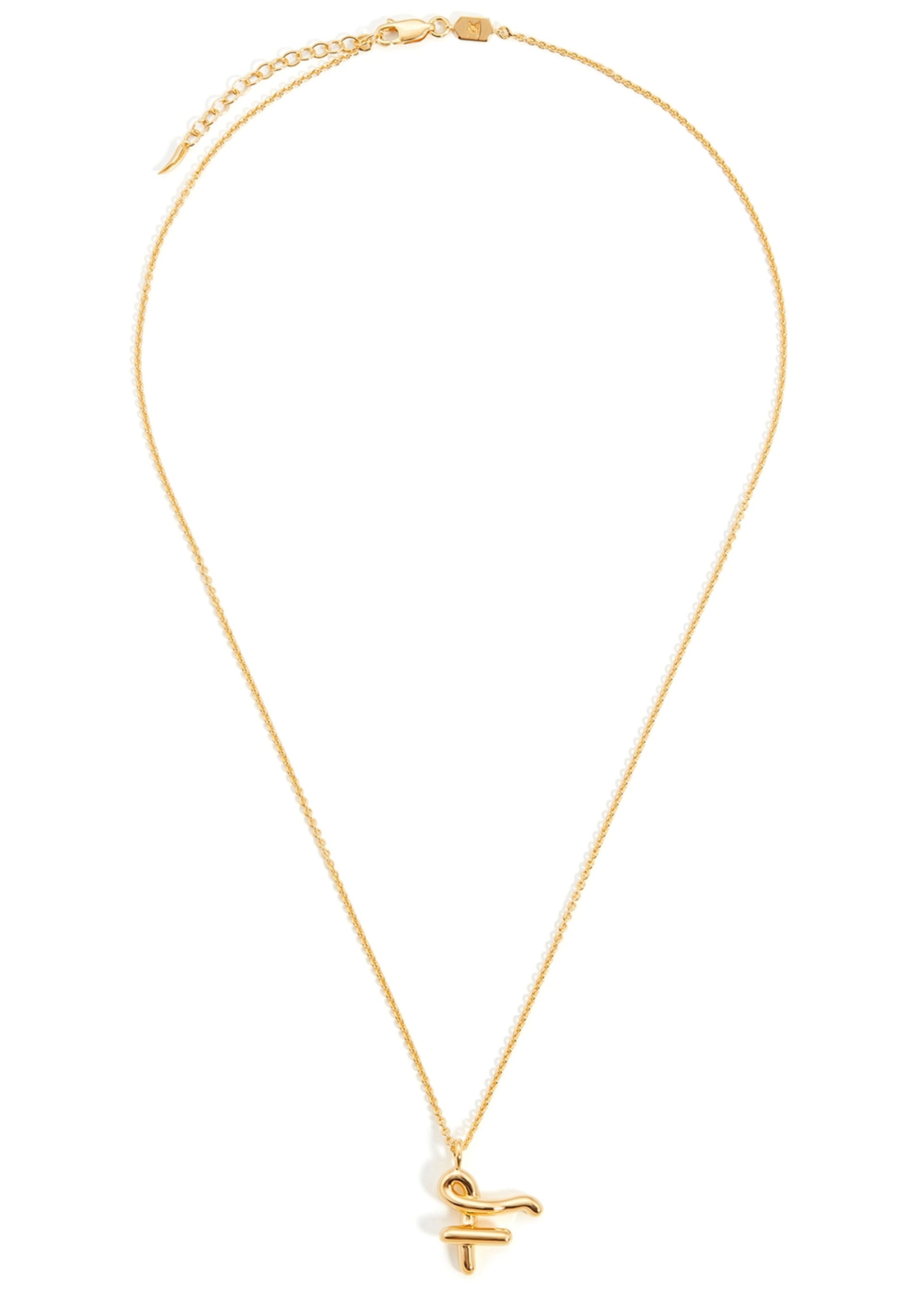 F initial 18kt gold-plated necklace