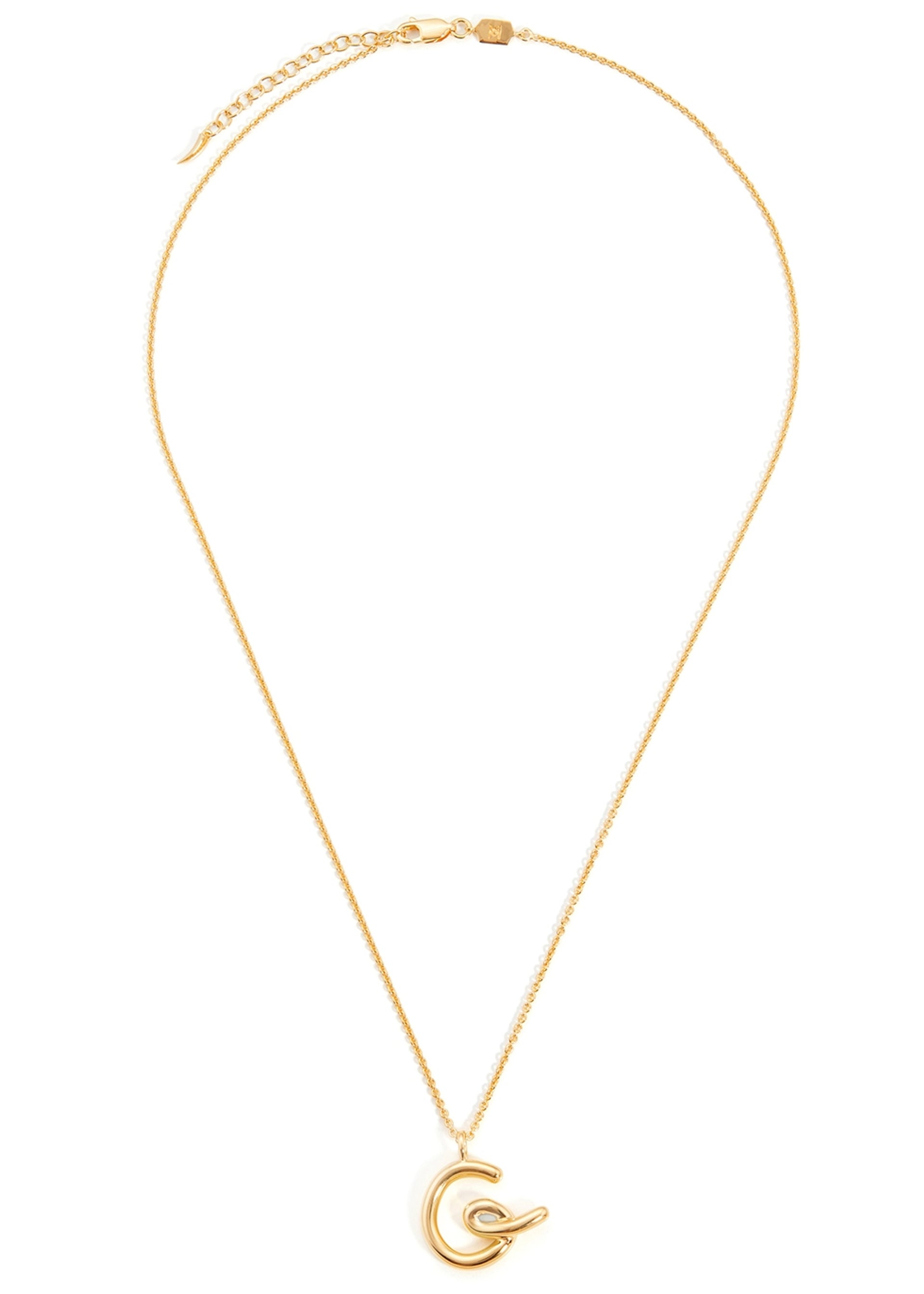 G initial 18kt gold-plated necklace