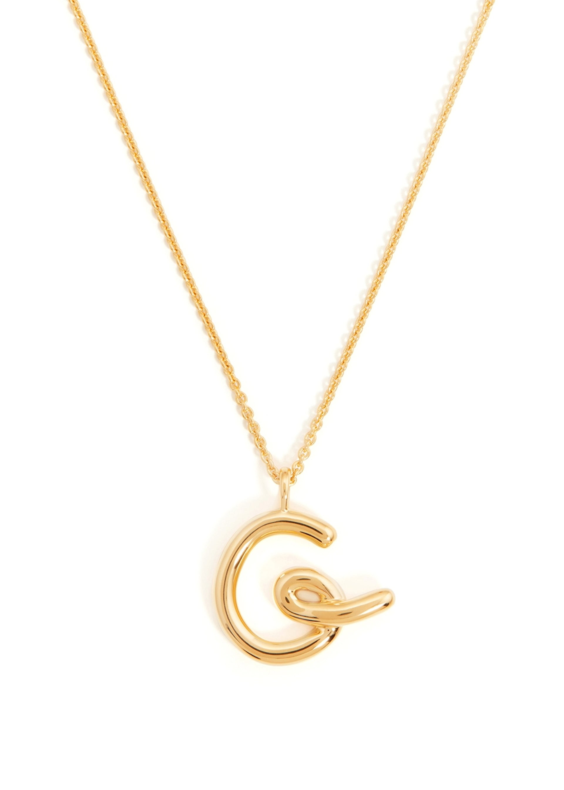 G initial 18kt gold-plated necklace