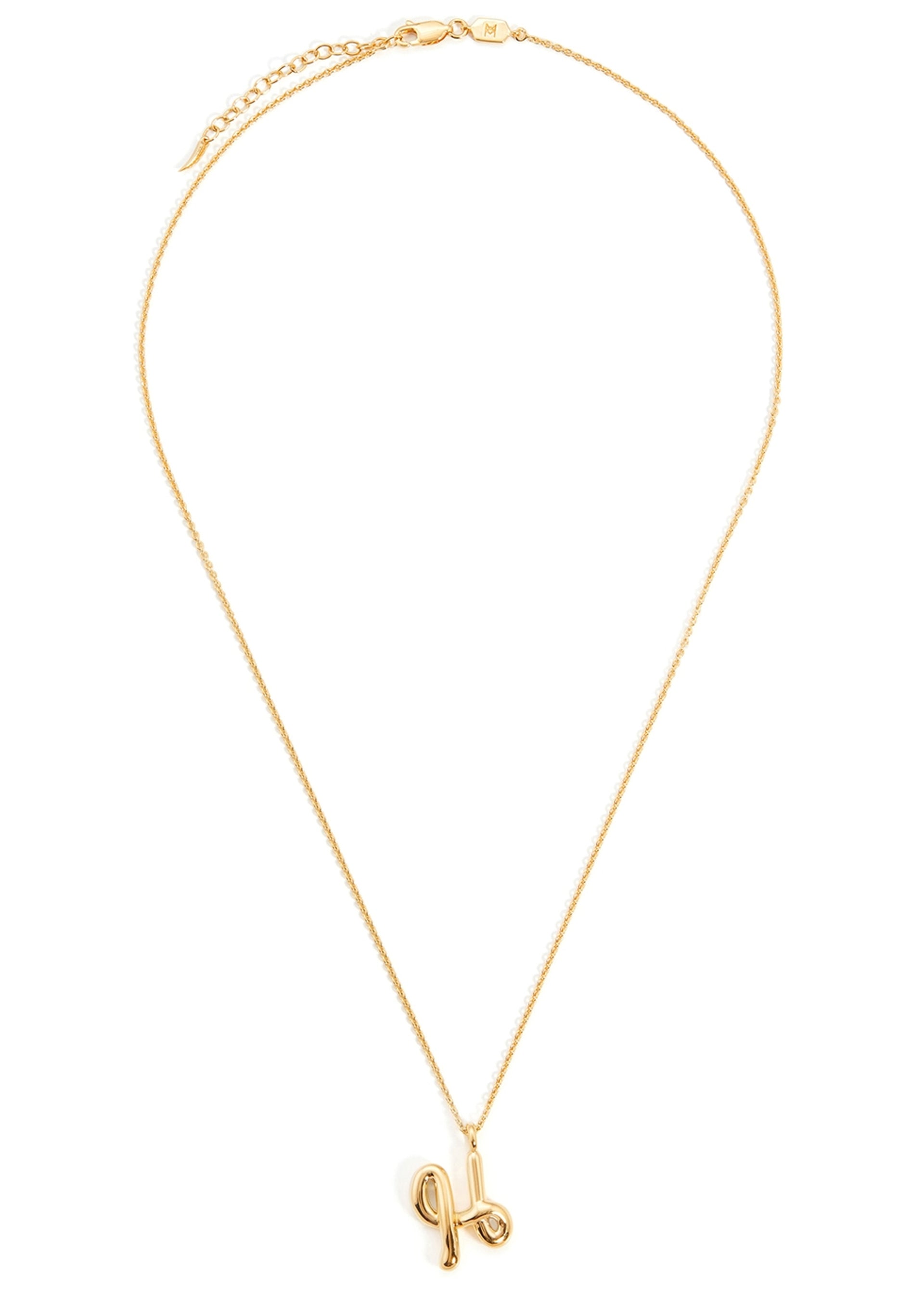 H initial 18kt gold-plated necklace