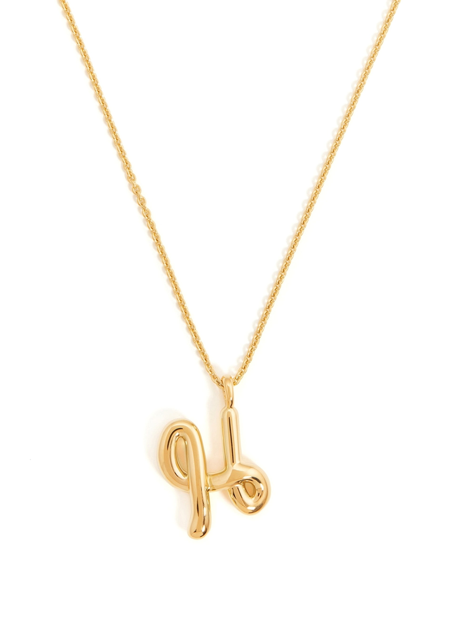 H initial 18kt gold-plated necklace